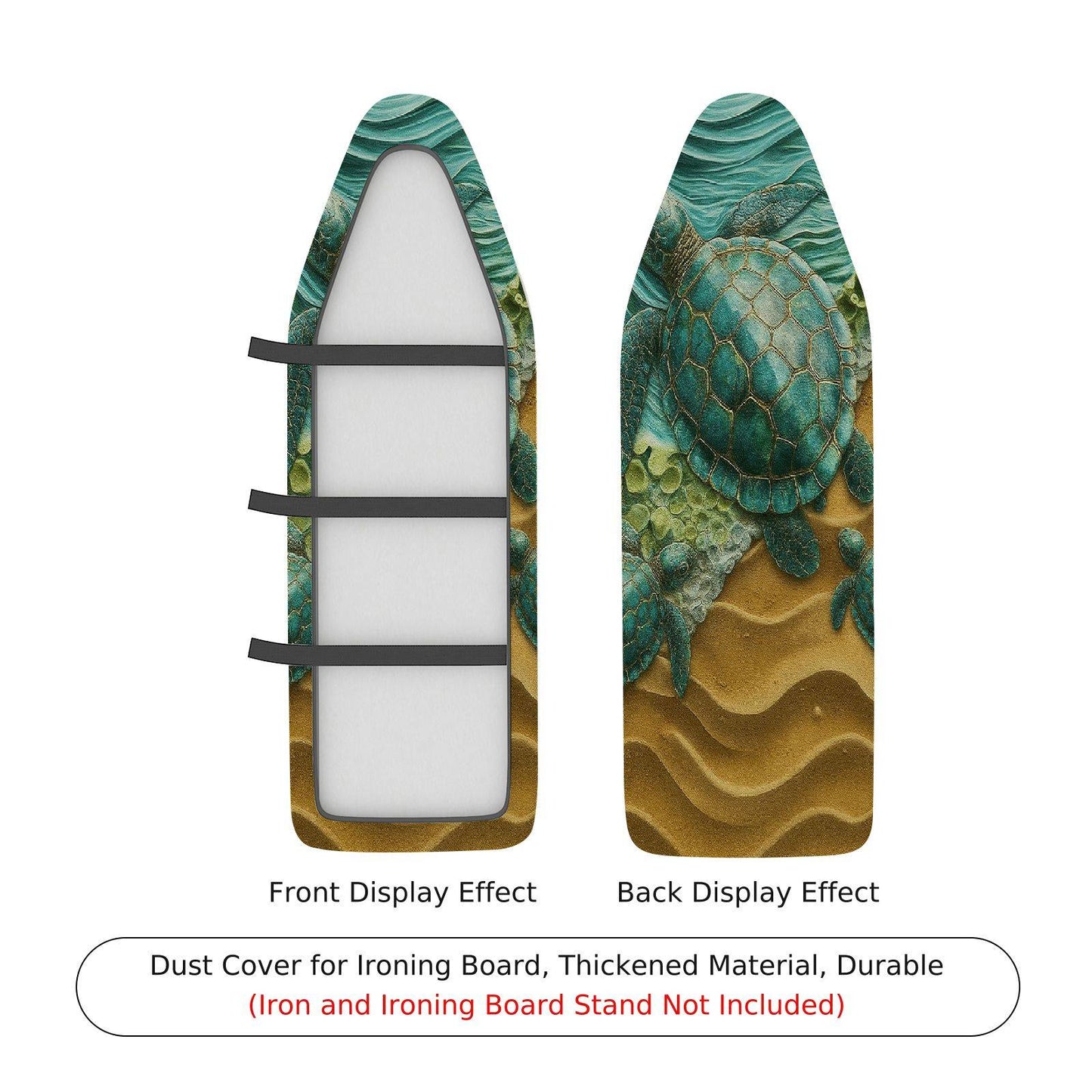 1-Piece Sea Turtle Ocean Beach Ironing Board Cover, Universal Size, Without Board