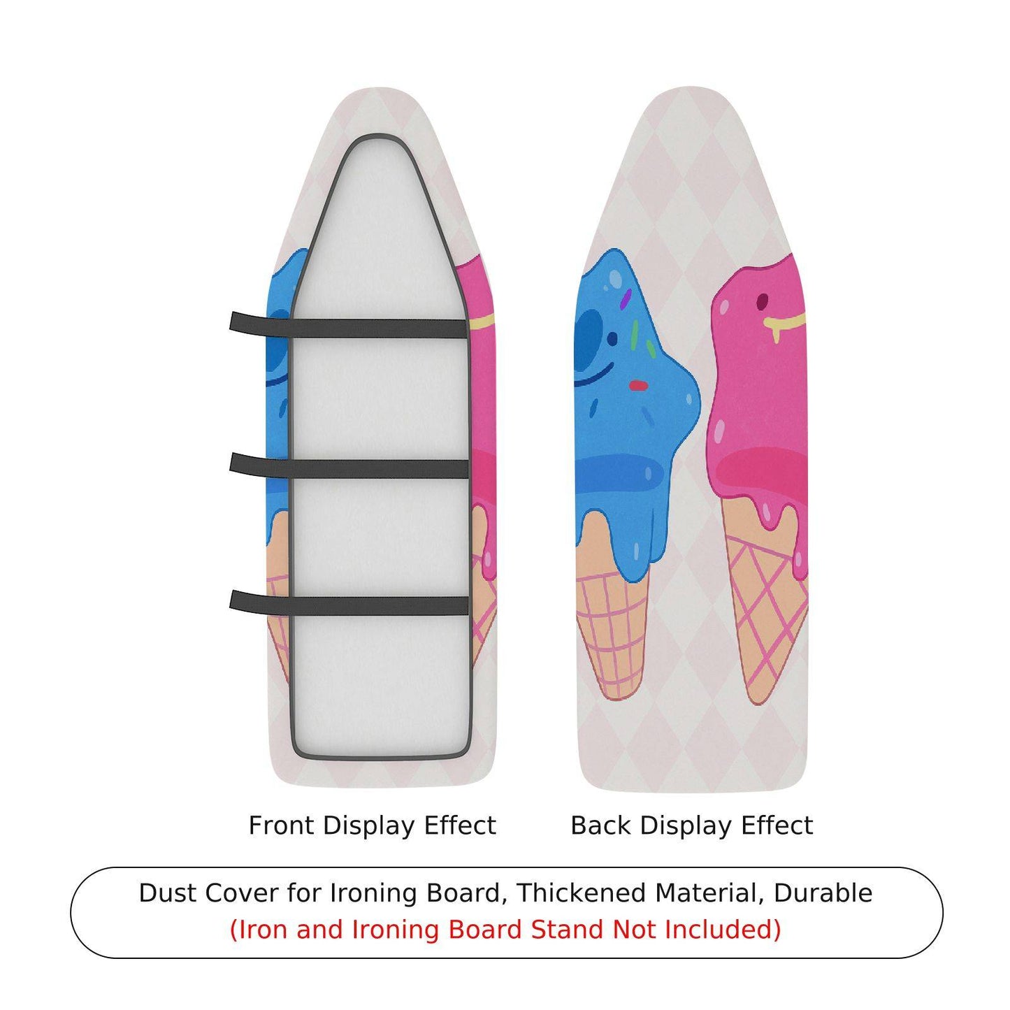 1-Piece Ice Cream Colorful Fun Ironing Board Cover, Universal Size, Without Board