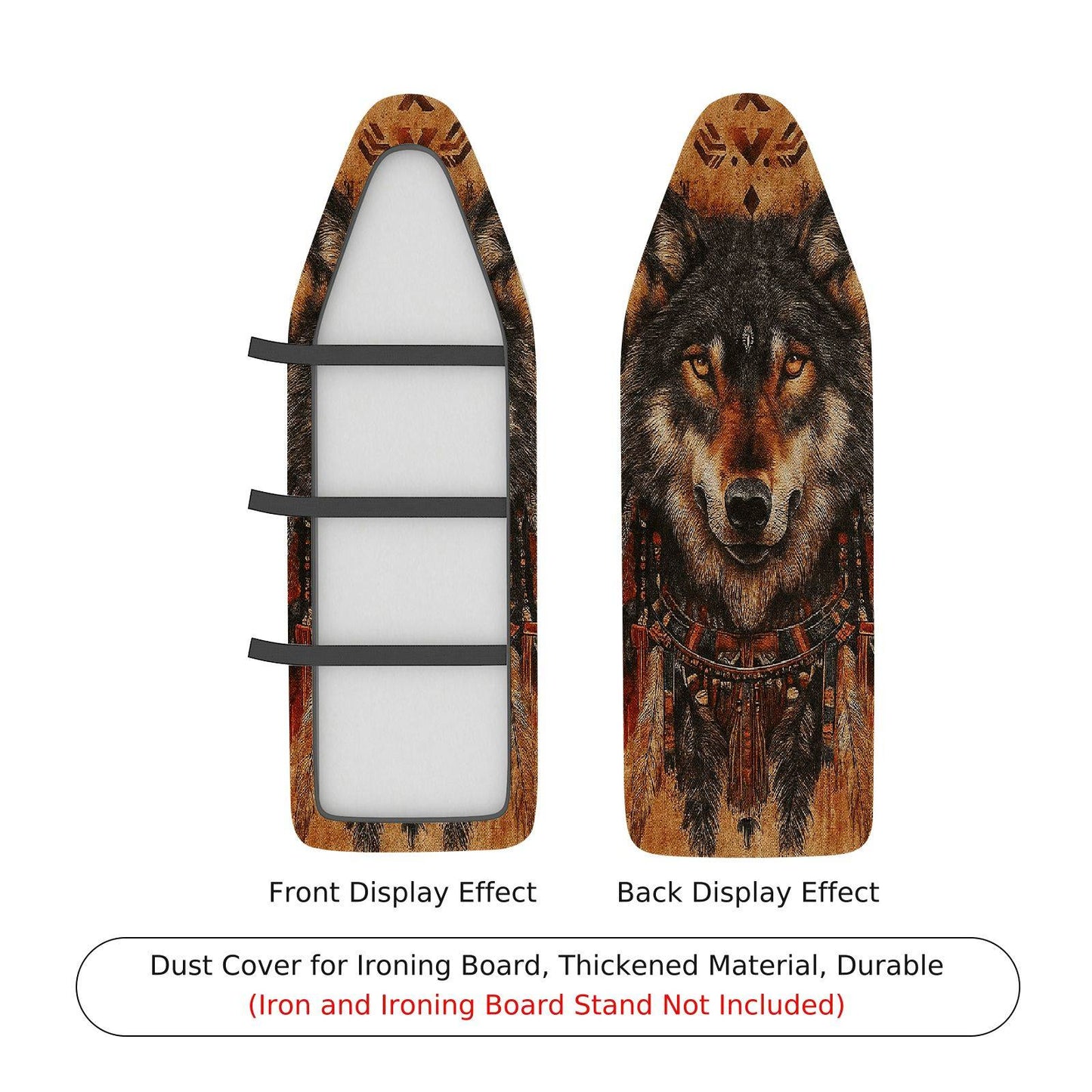 1-Piece Wolf Tribal Art Nature Ironing Board Cover, Universal Size, Without Board
