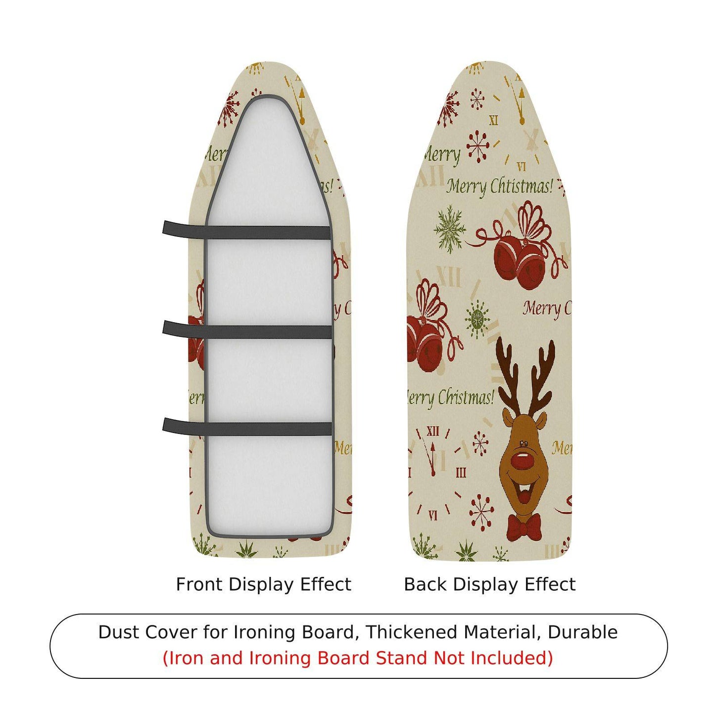 1-Piece Reindeer Snowflakes Christmas Ironing Board Cover, Universal Size, Without Board