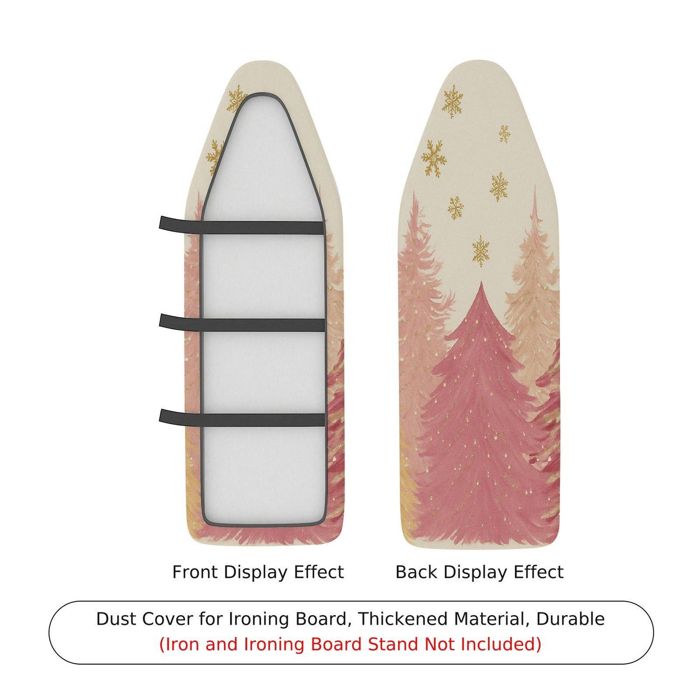 1-Piece Christmas Snowflakes Trees Ironing Board Cover, Universal Size, Without Board