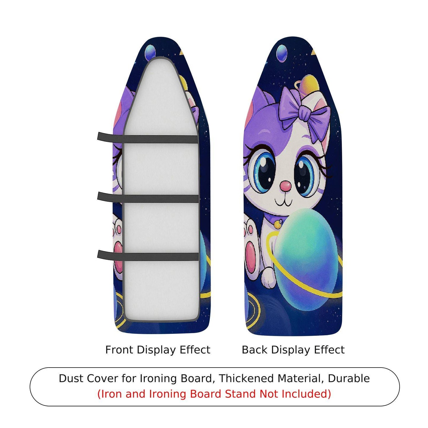 1-Piece Cute Purple Bow Ironing Board Cover, Universal Size, Without Board