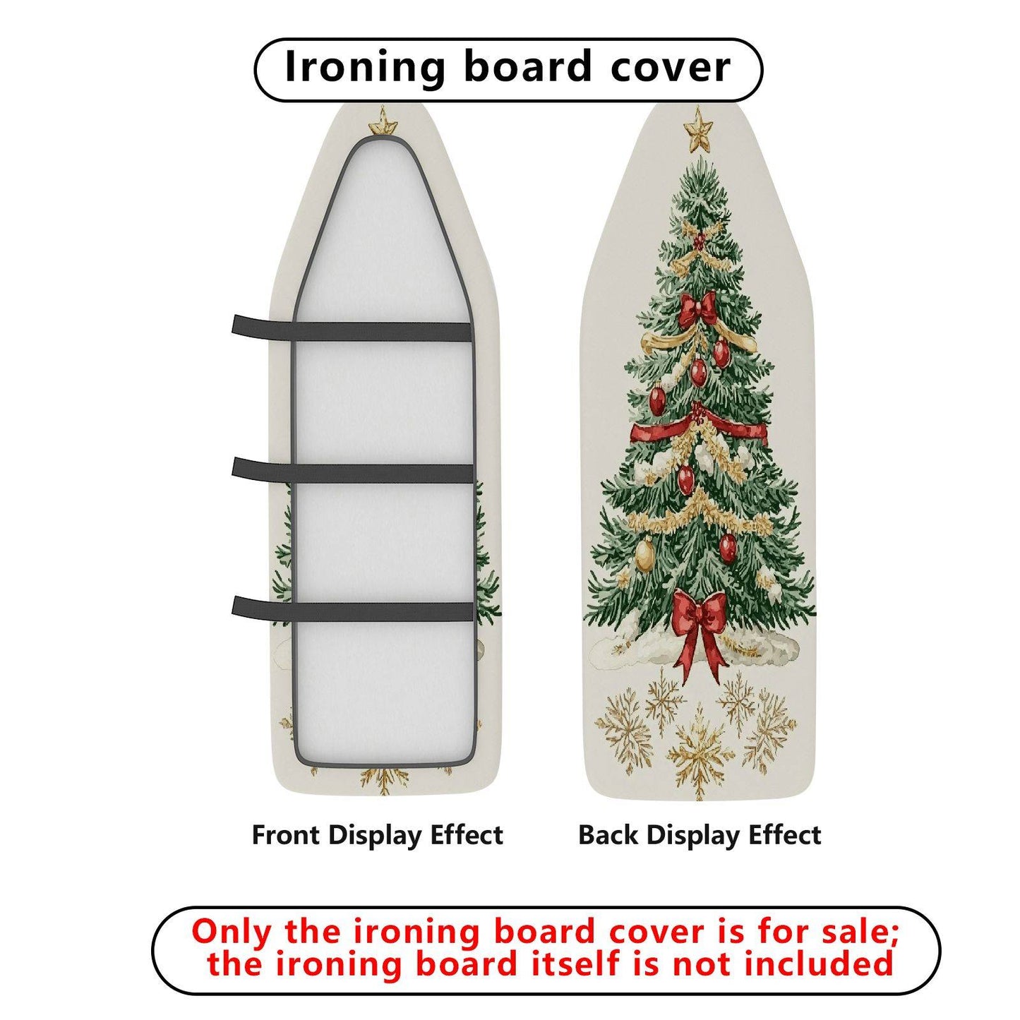 1-Piece Christmas Tree Holiday Decoration Winter Theme Ironing Board Cover, Universal Size, Without Board
