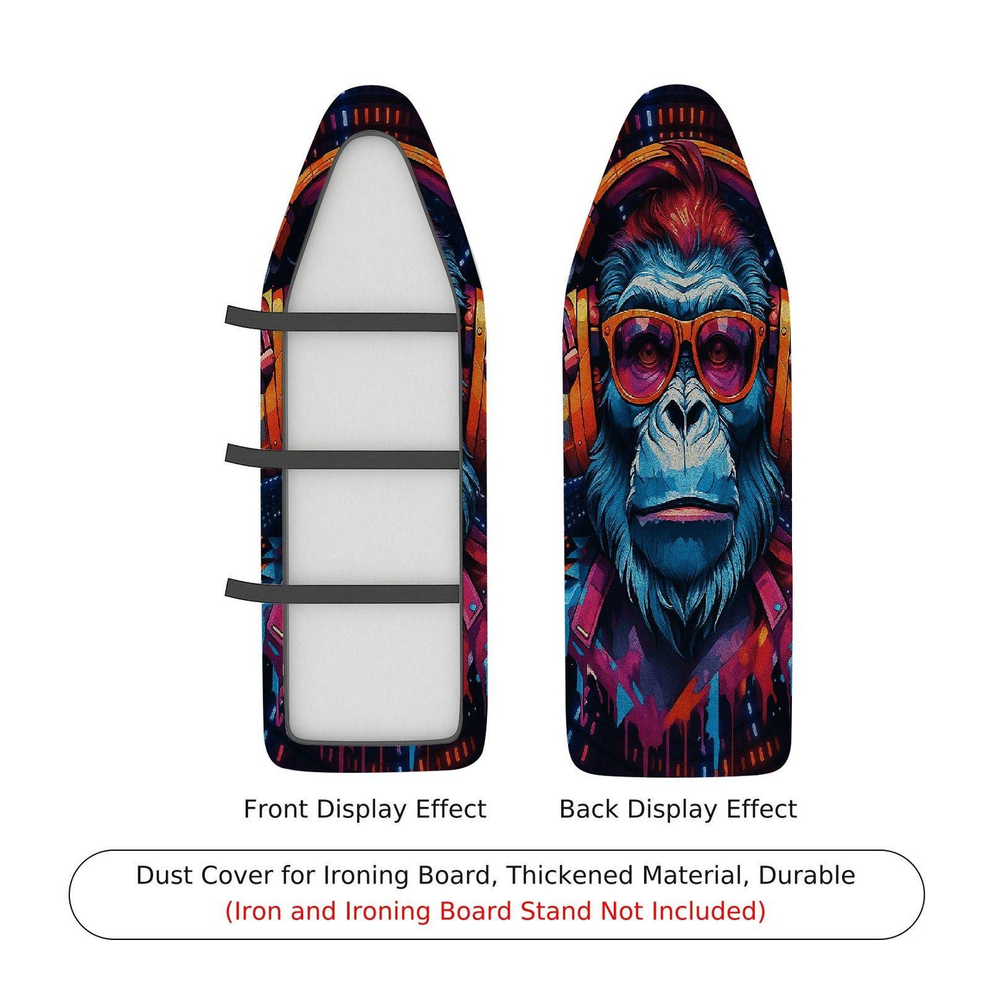 1-Piece Animal Art Funky Gorilla Ironing Board Cover, Universal Size, Without Board