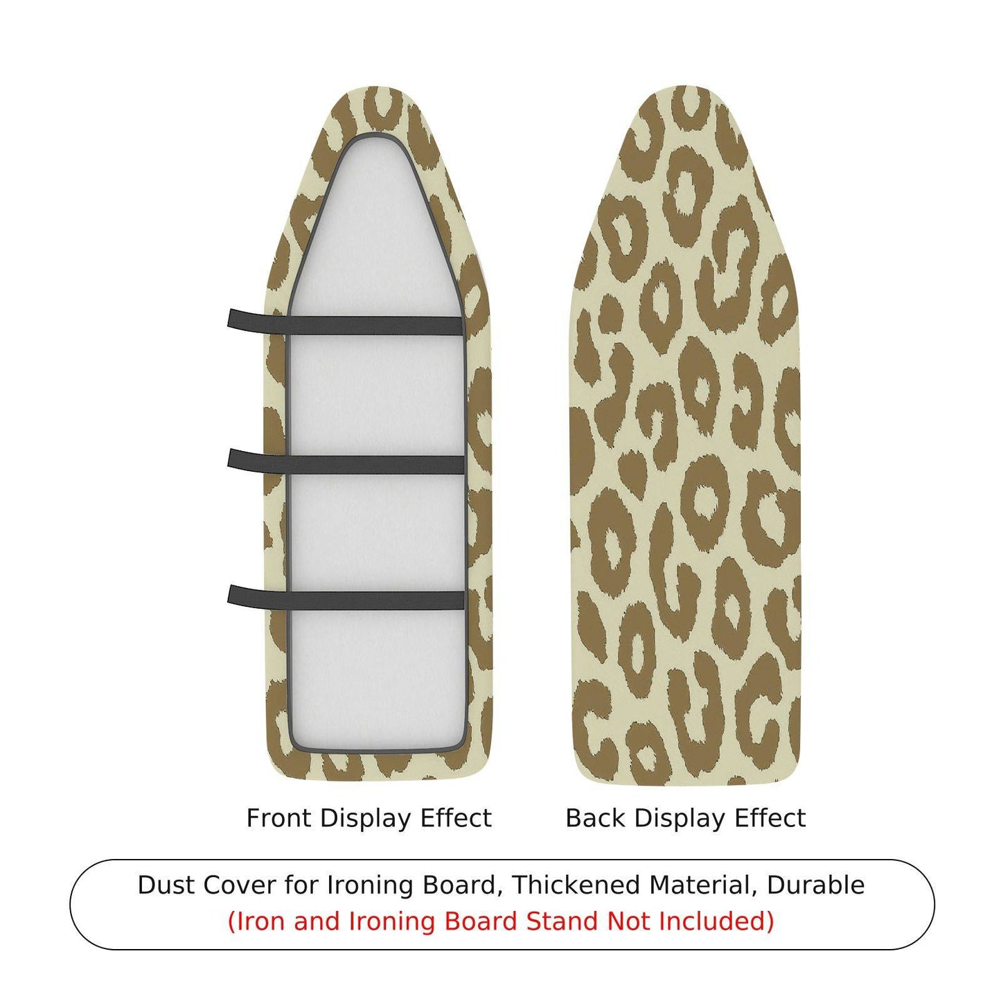 1-Piece Leopard Print Beige Stylish Ironing Board Cover, Universal Size, Without Board