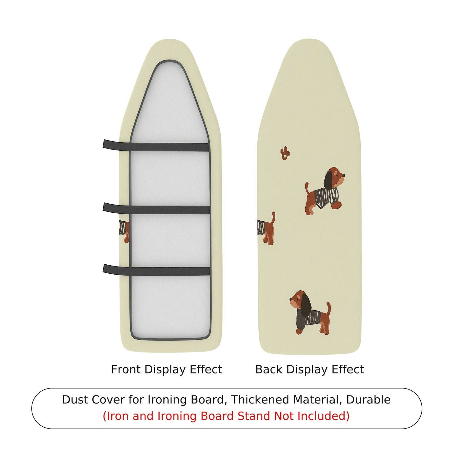 1-Piece Animal Pattern Beige Ironing Board Cover, Universal Size, Without Board