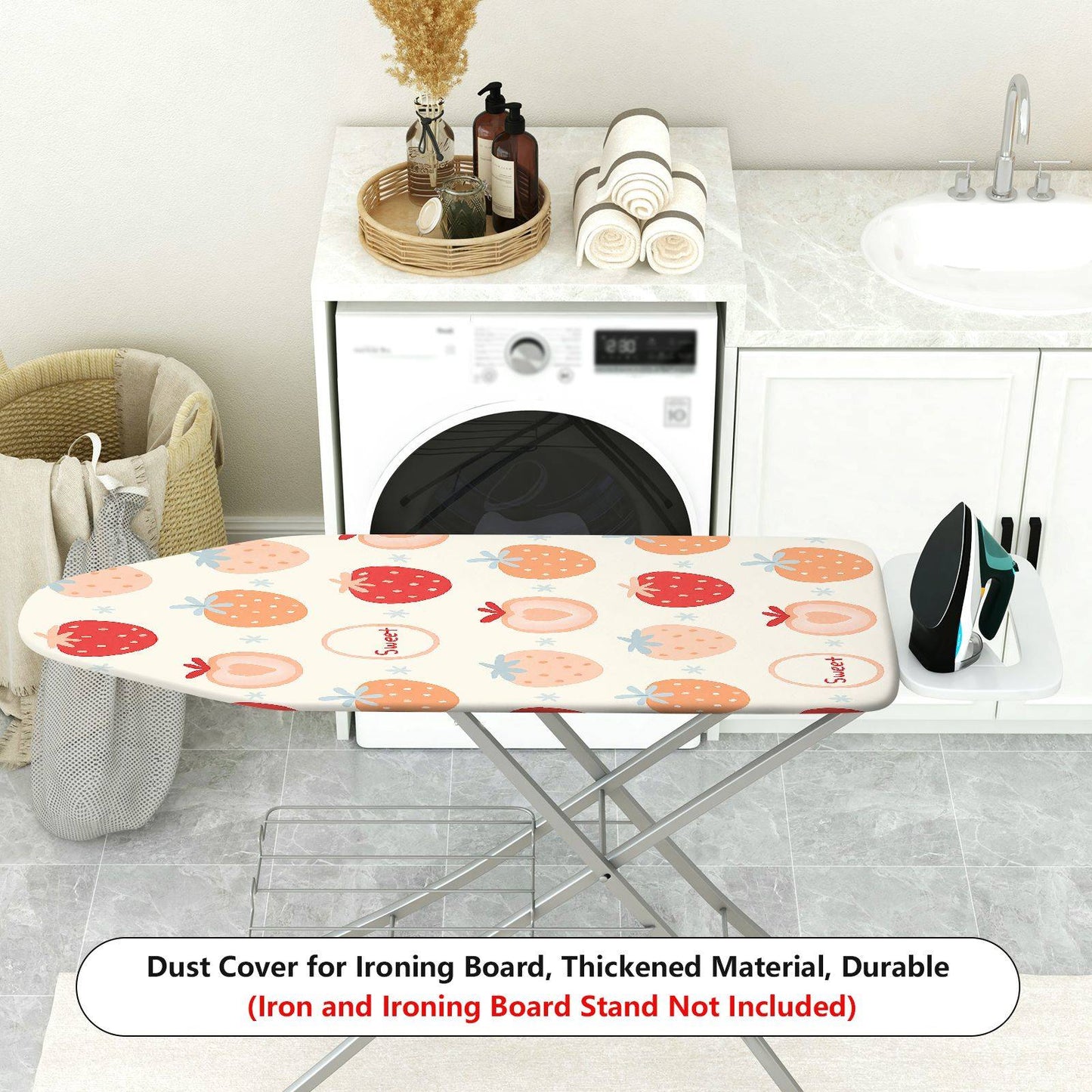 1-Piece Strawberry Pattern Fruit Sweet Ironing Board Cover, Universal Size, Without Board