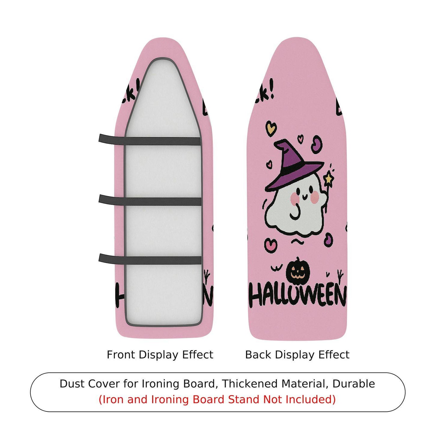 1-Piece Cute Ghost Witch Hat Halloween Ironing Board Cover, Universal Size, Without Board