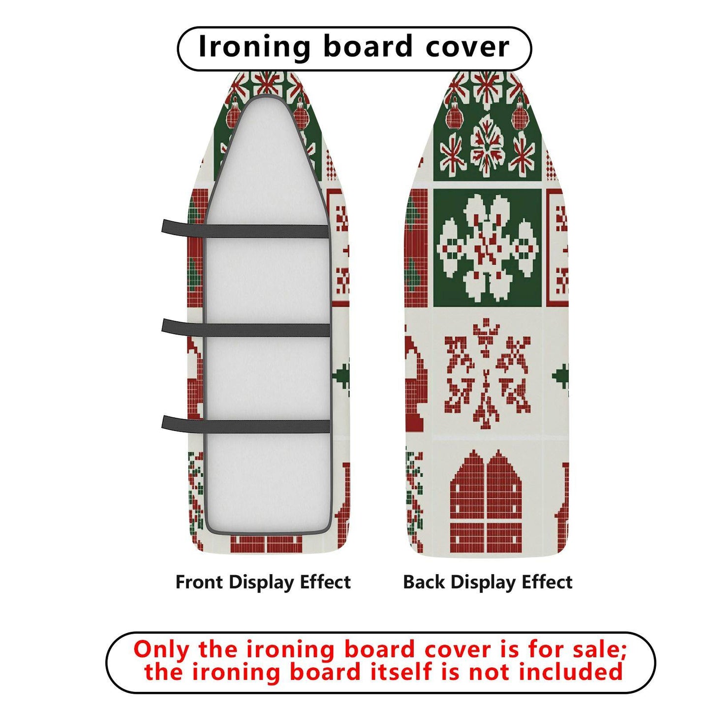 1-Piece Christmas Festive Nordic Ironing Board Cover, Universal Size, Without Board