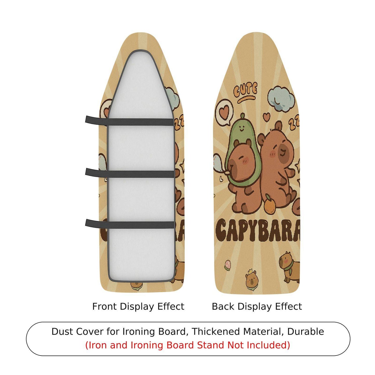 1-Piece Capybara Cute Ironing Board Cover, Universal Size, Without Board