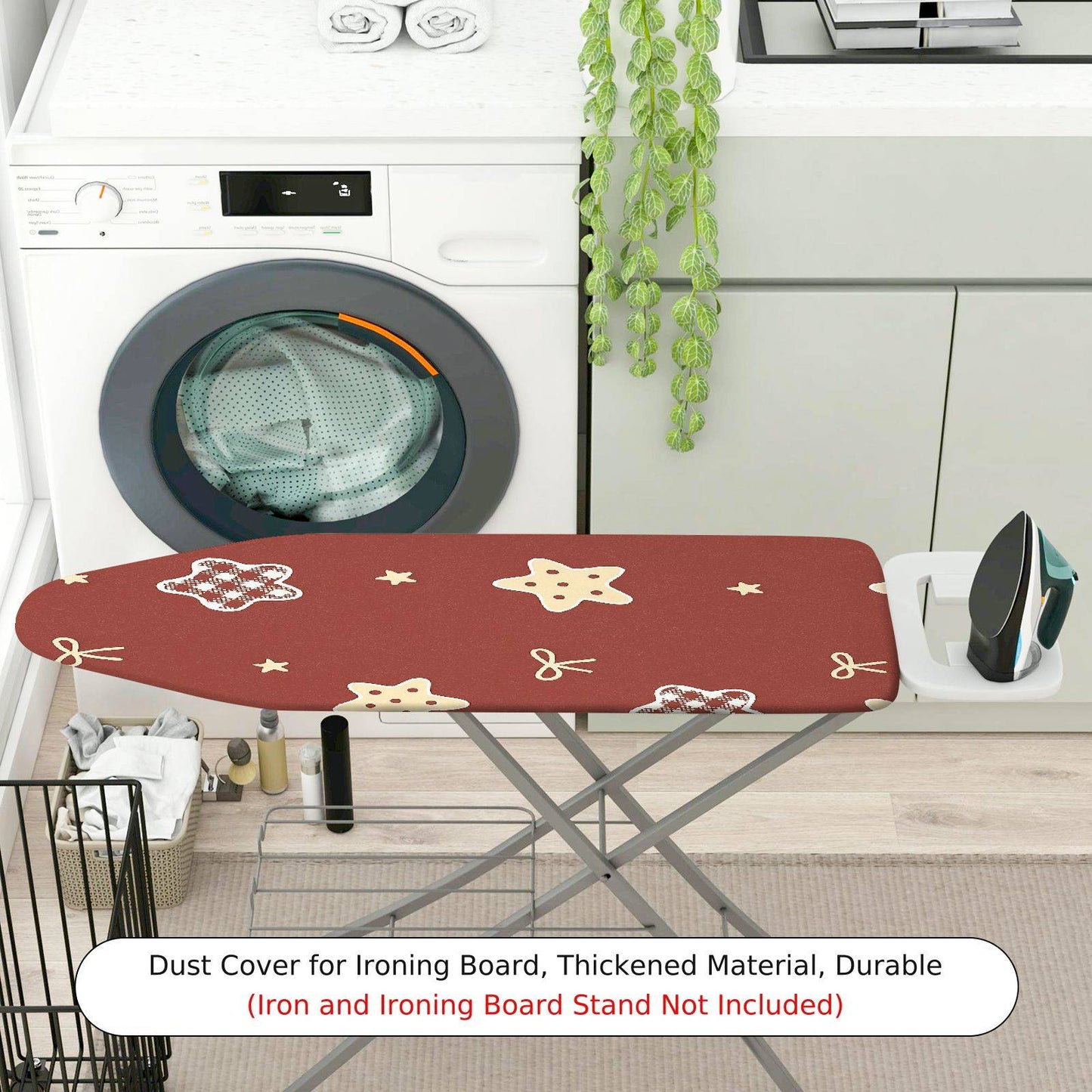 1-Piece Star Bow Plaid Ironing Board Cover, Universal Size, Without Board