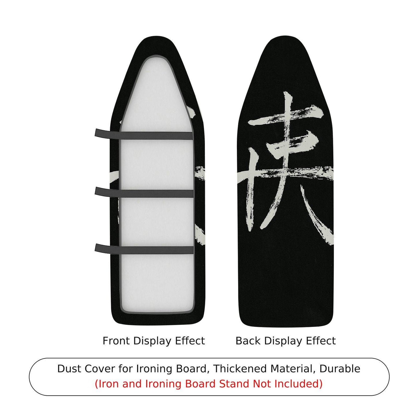1-Piece Abstract Black White Strokes Ironing Board Cover, Universal Size, Without Board