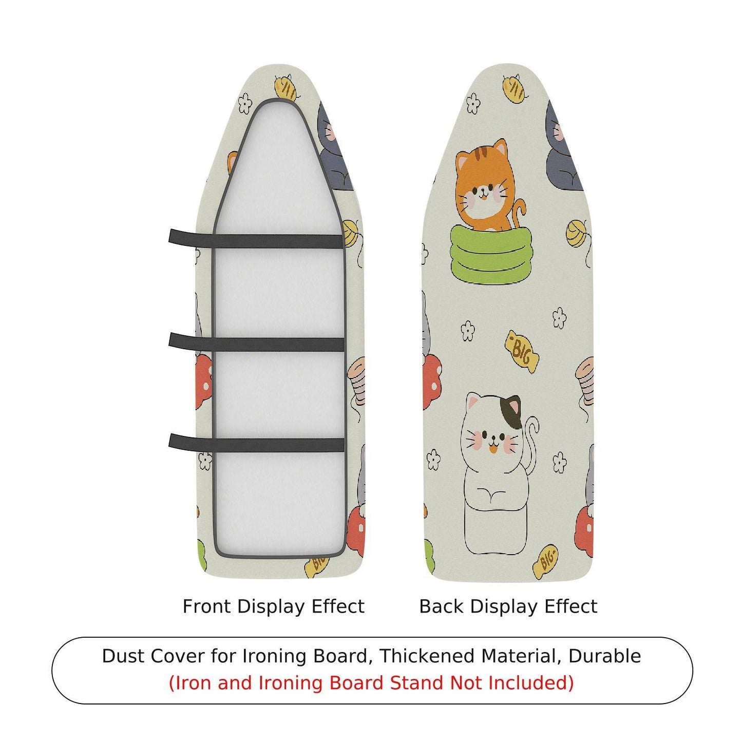 1-Piece Cat Fun Colorful Ironing Board Cover, Universal Size, Without Board