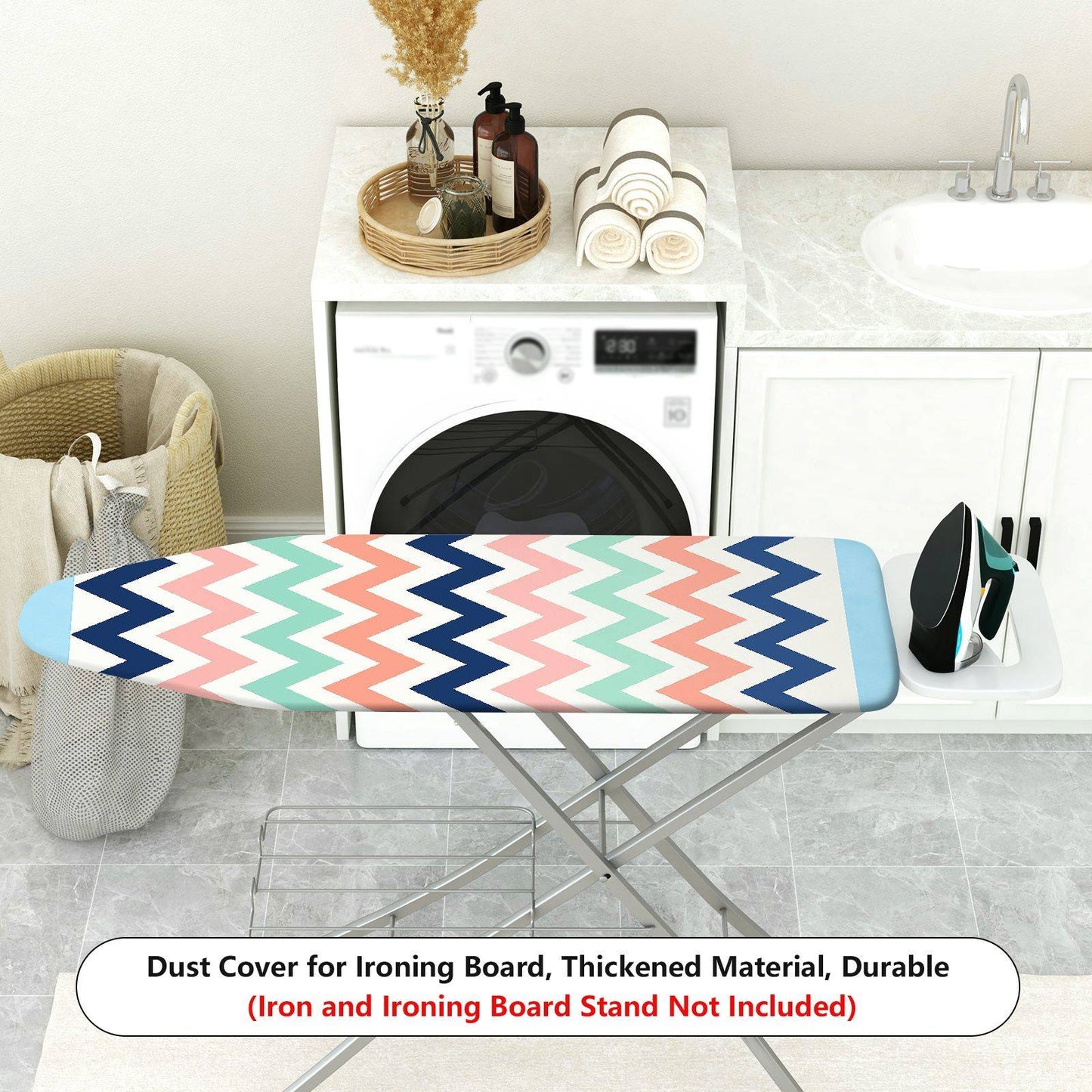 1-Piece Zigzag Chevron Pattern Colorful Ironing Board Cover, Universal Size, Without Board