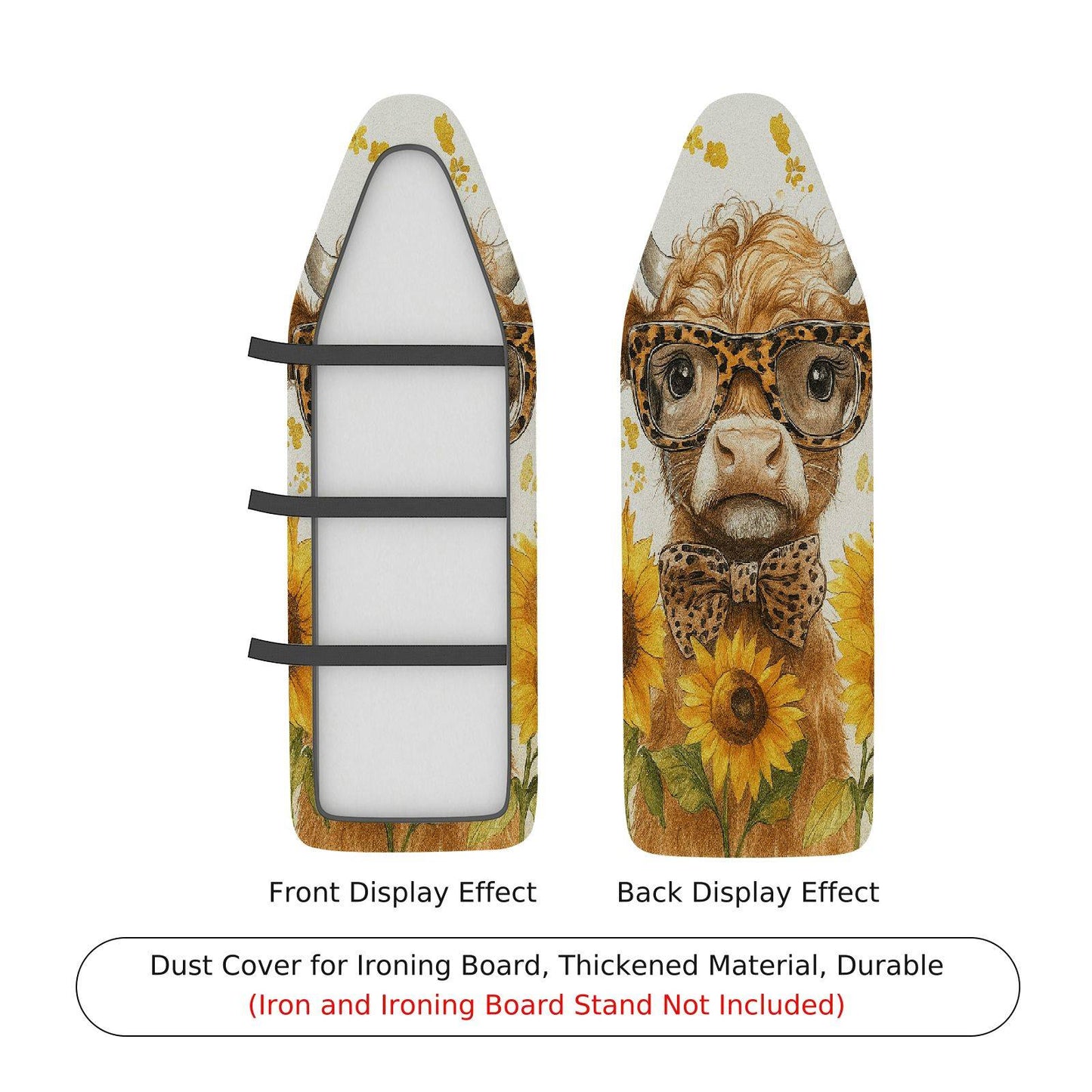 1-Piece Alpaca Sunflower Leopard Ironing Board Cover, Universal Size, Without Board