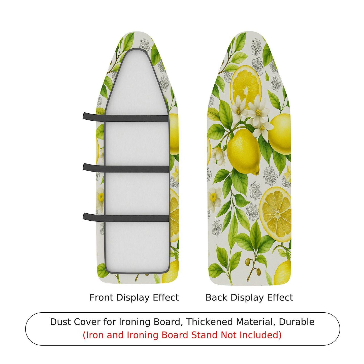 1-Piece Lemon Fruit Floral Ironing Board Cover, Universal Size, Without Board