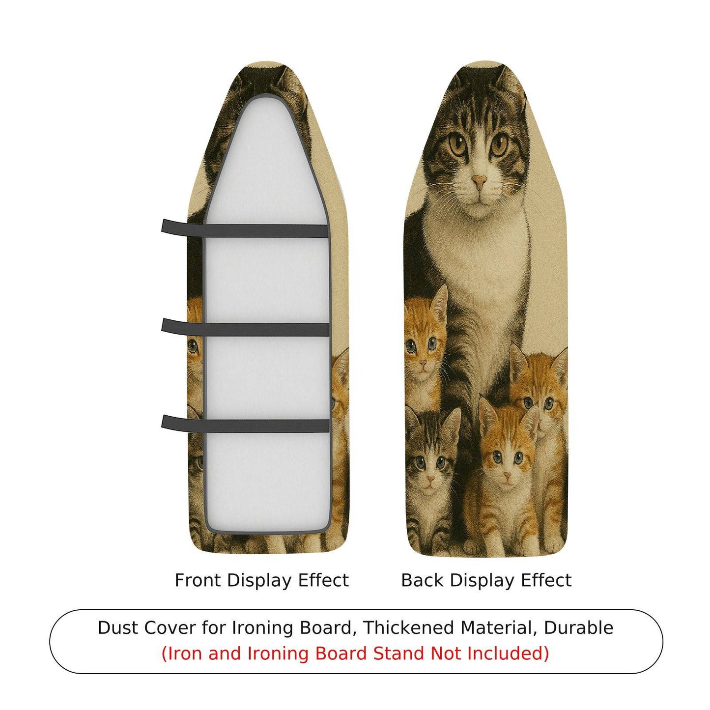 1-Piece Cute Cat Family Animal Print Ironing Board Cover, Universal Size, Without Board