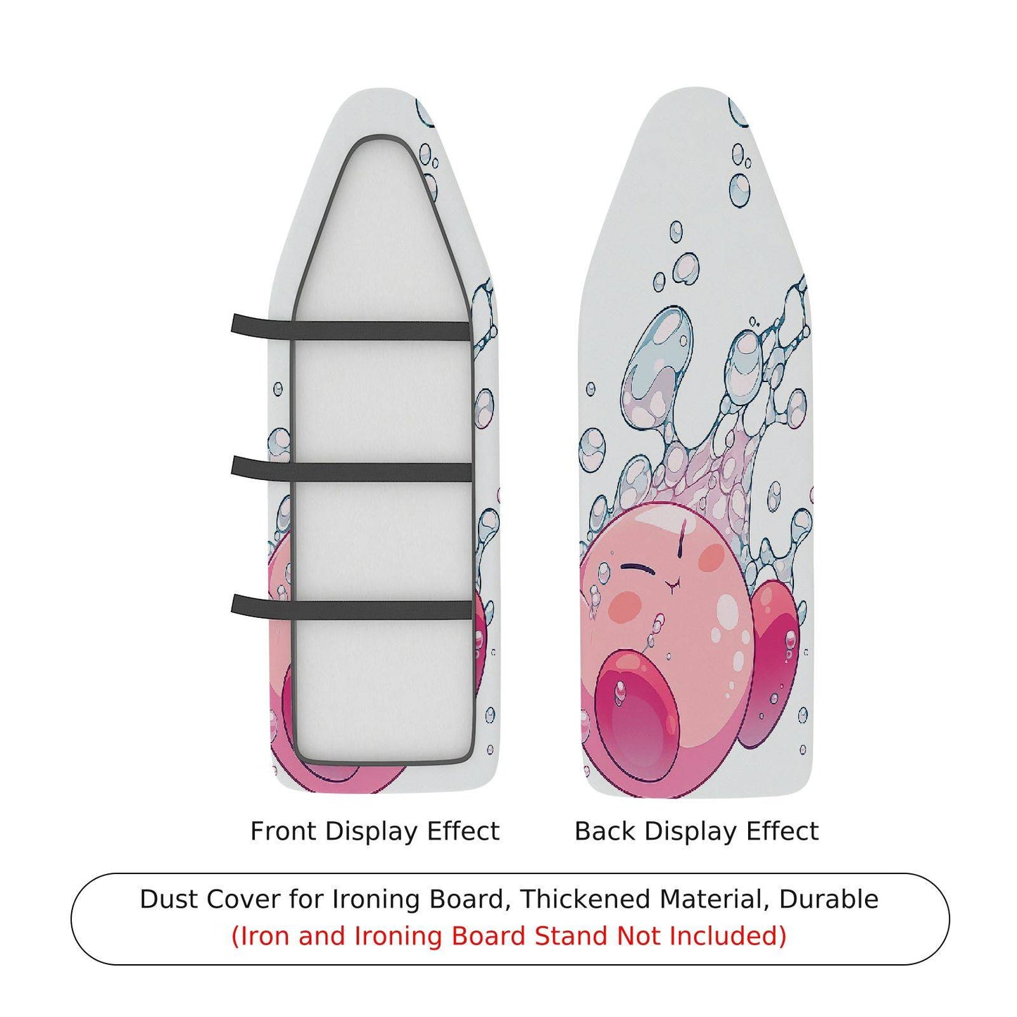 1-Piece Bubbles Cute Pink Ironing Board Cover, Universal Size, Without Board