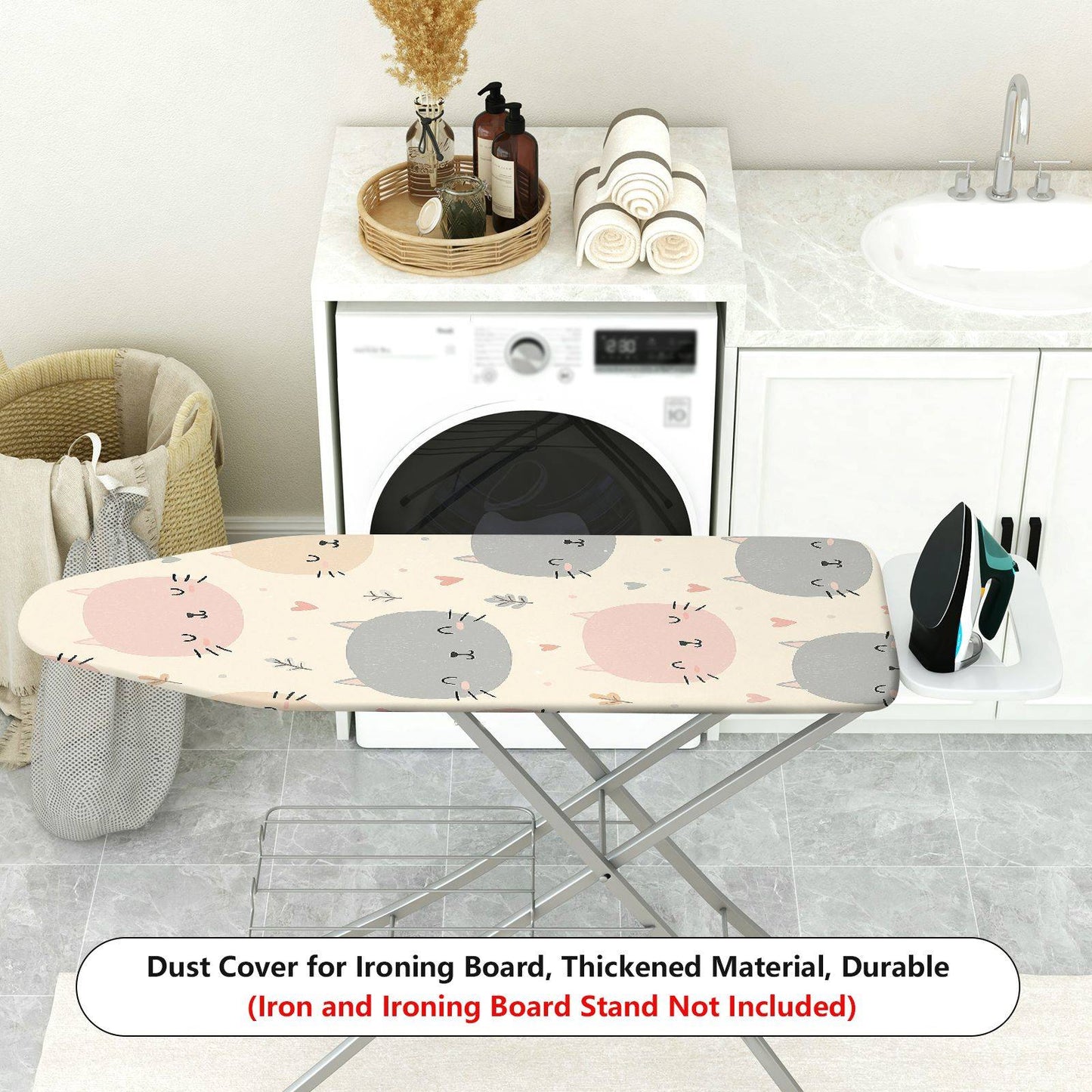 1-Piece Cat Heart Cute Ironing Board Cover, Universal Size, Without Board
