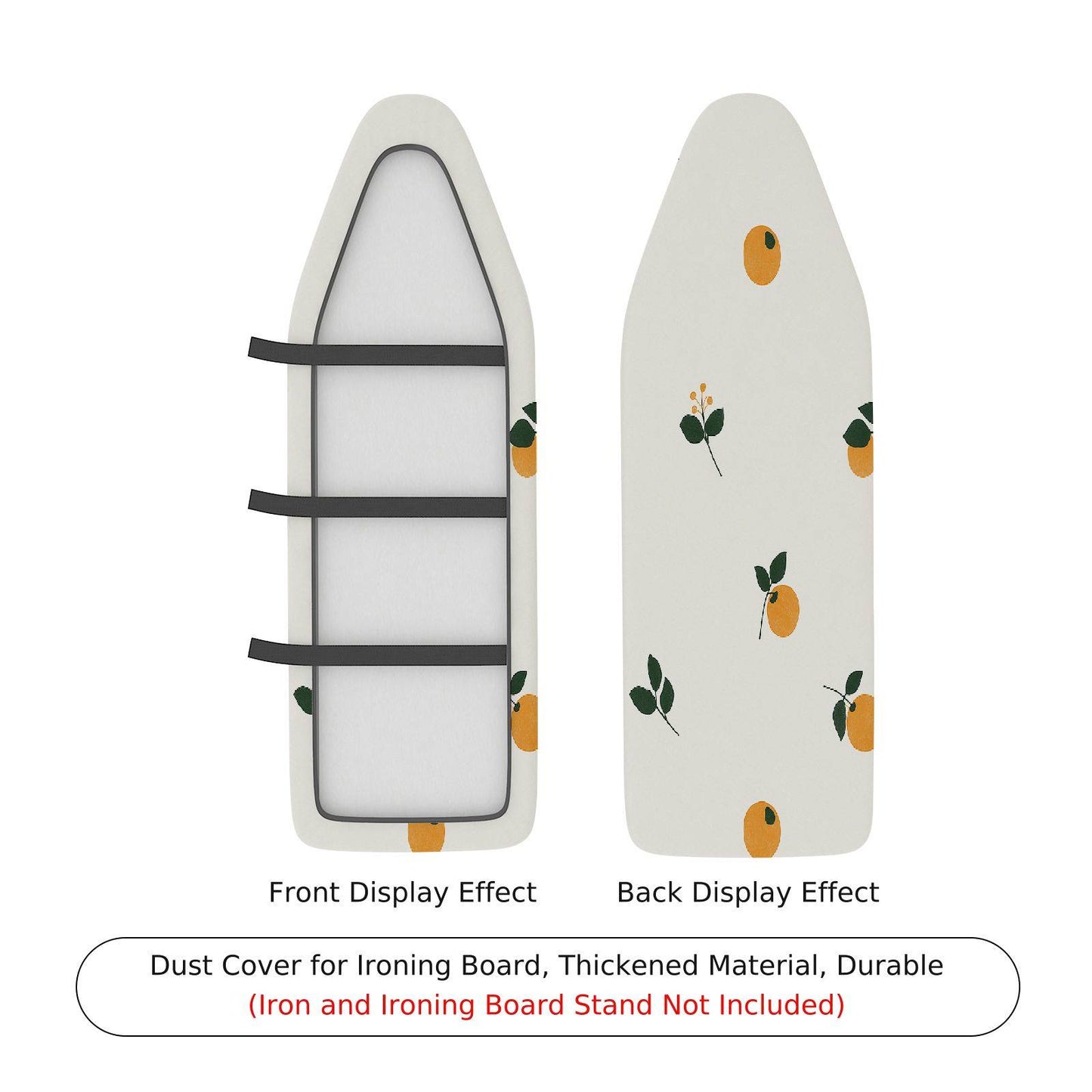 1-Piece Orange Fruit Pattern Leaf Ironing Board Cover, Universal Size, Without Board