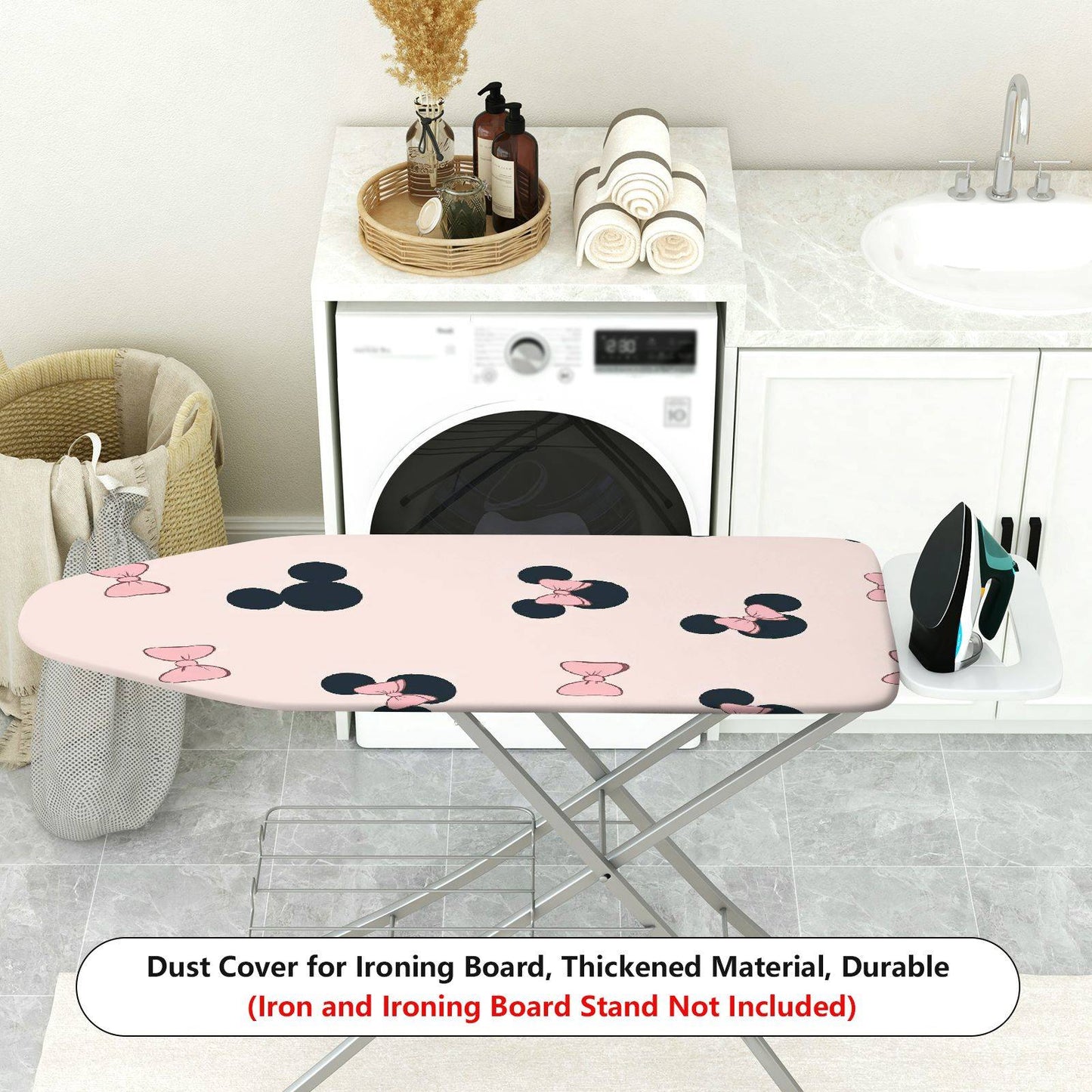 1-Piece Cute Bow Minnie Theme Ironing Board Cover, Universal Size, Without Board