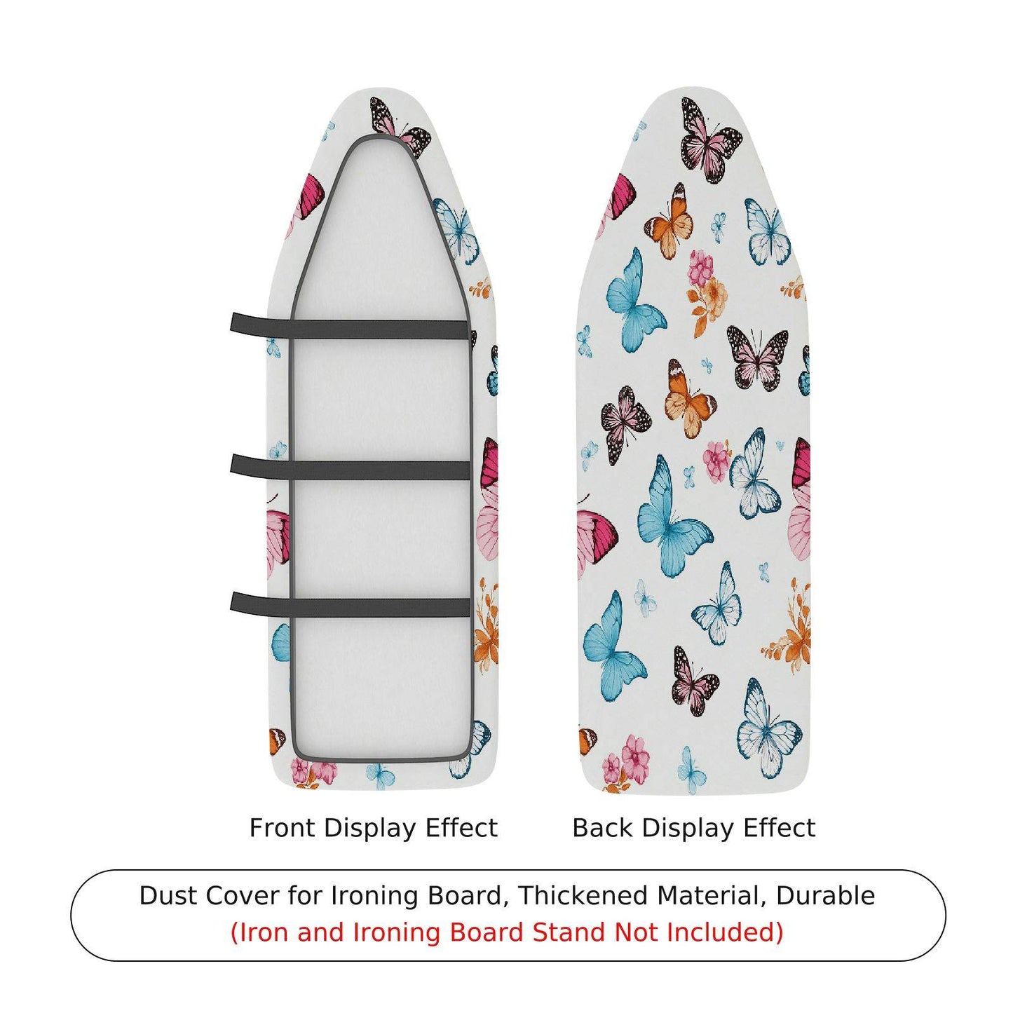 1-Piece Butterfly Floral Colorful Ironing Board Cover, Universal Size, Without Board