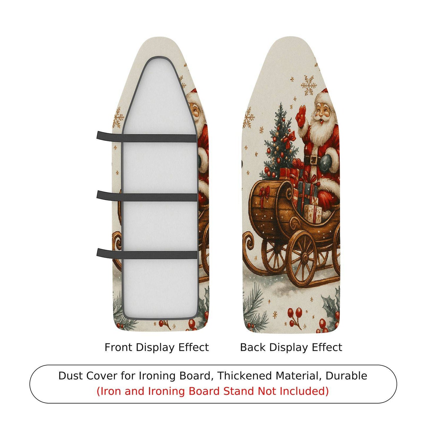 1-Piece Christmas Santa Sleigh Ironing Board Cover, Universal Size, Without Board