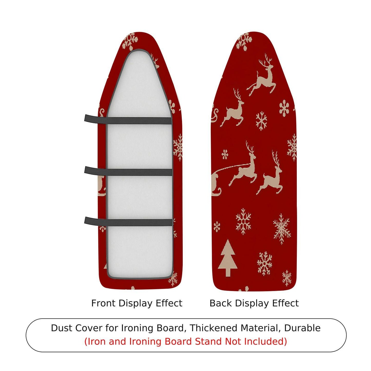 1-Piece Reindeer Snowflake Christmas Ironing Board Cover, Universal Size, Without Board