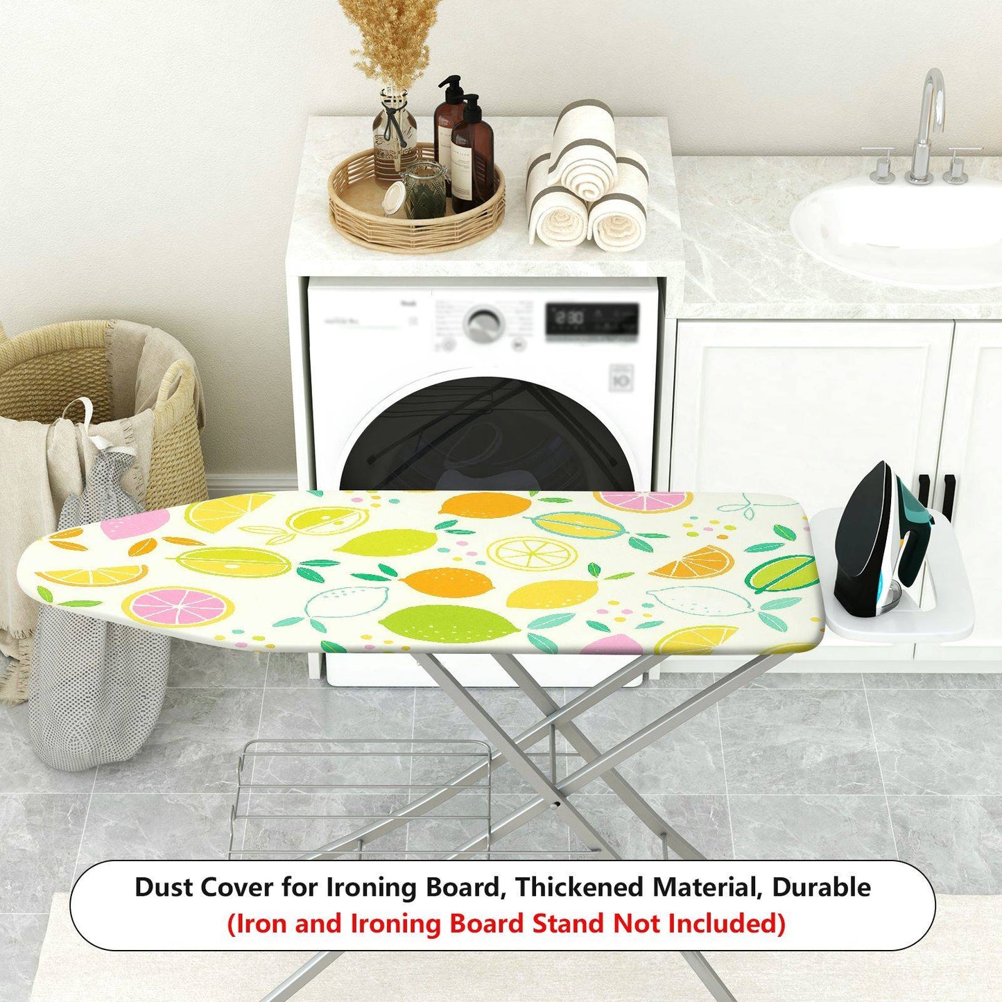 1-Piece Fruits Citrus Lemon Ironing Board Cover, Universal Size, Without Board