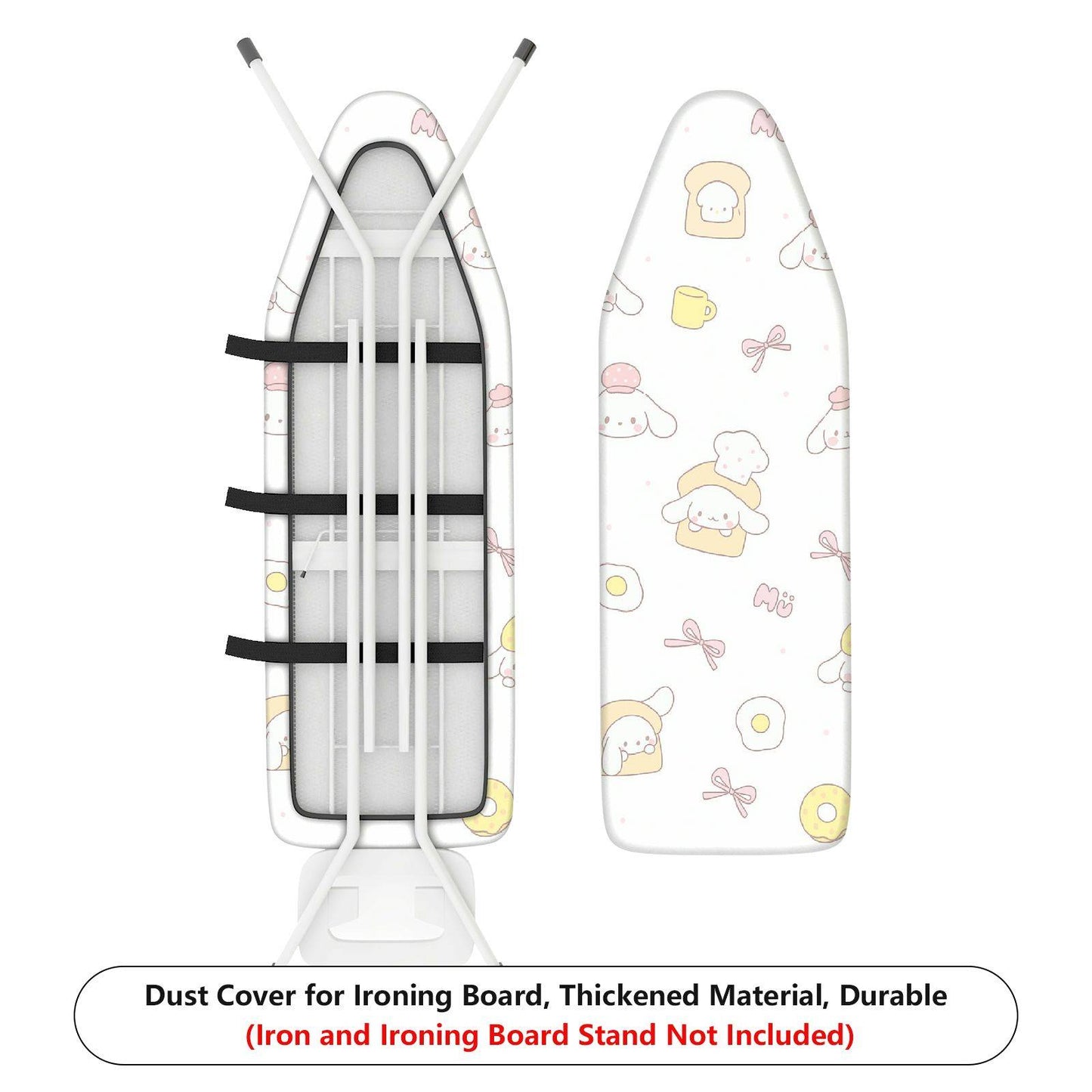 1-Piece Cute Bread Dog Pink Ironing Board Cover, Universal Size, Without Board