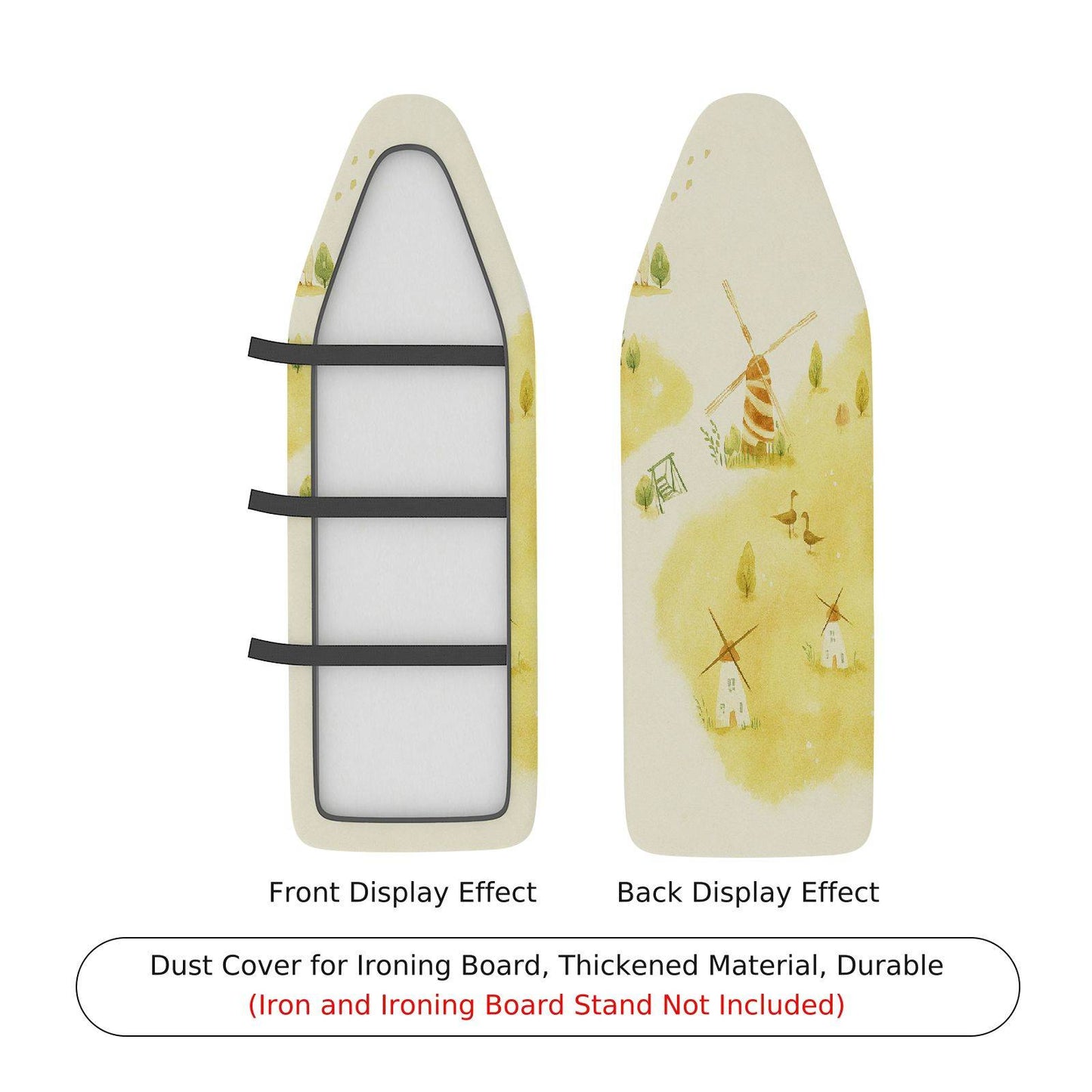 1-Piece Windmill Village Scenic Ironing Board Cover, Universal Size, Without Board