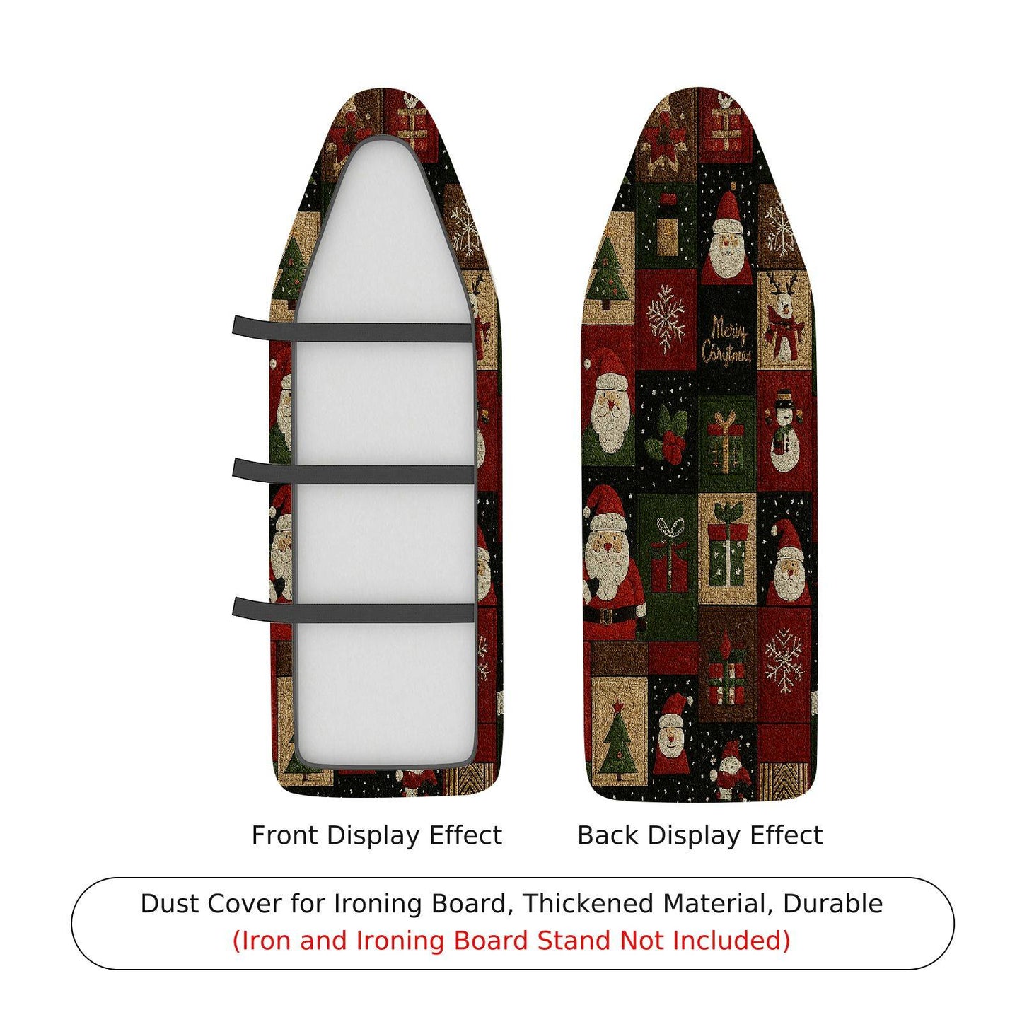 1-Piece Santa Christmas Pattern Holiday Ironing Board Cover, Universal Size, Without Board