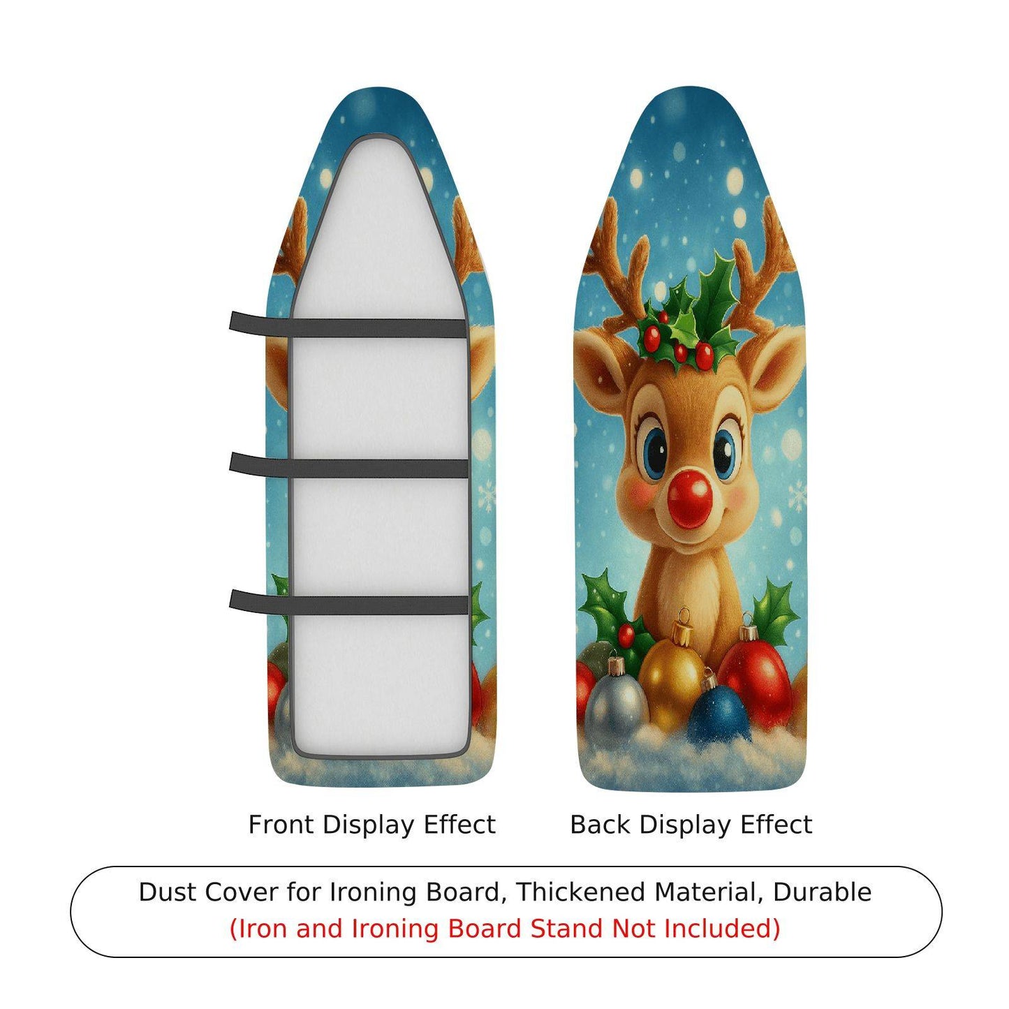 1-Piece Reindeer Christmas Snowflakes Ironing Board Cover, Universal Size, Without Board
