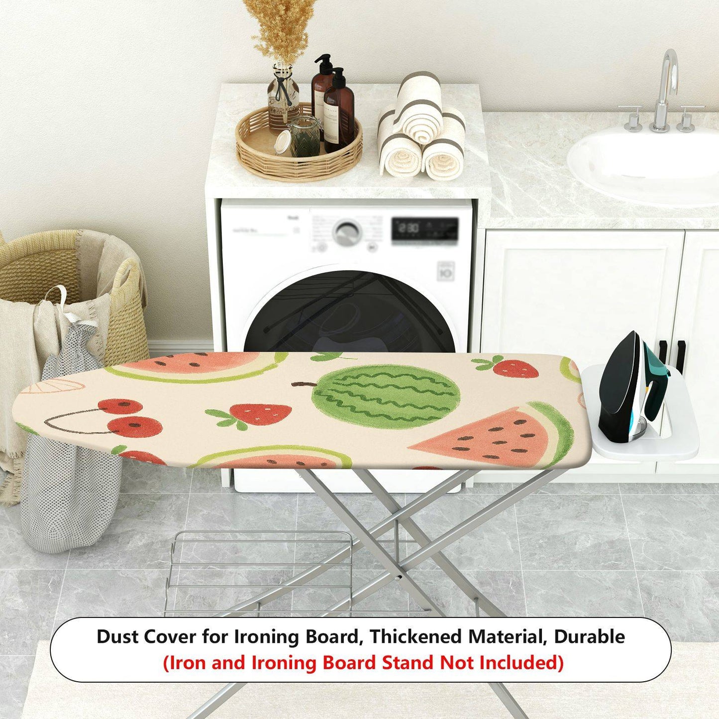 1-Piece with Fruit Pattern, Watermelon, Strawberry, Cherry, Household Ironing Board Cover, Universal Size, Without Board