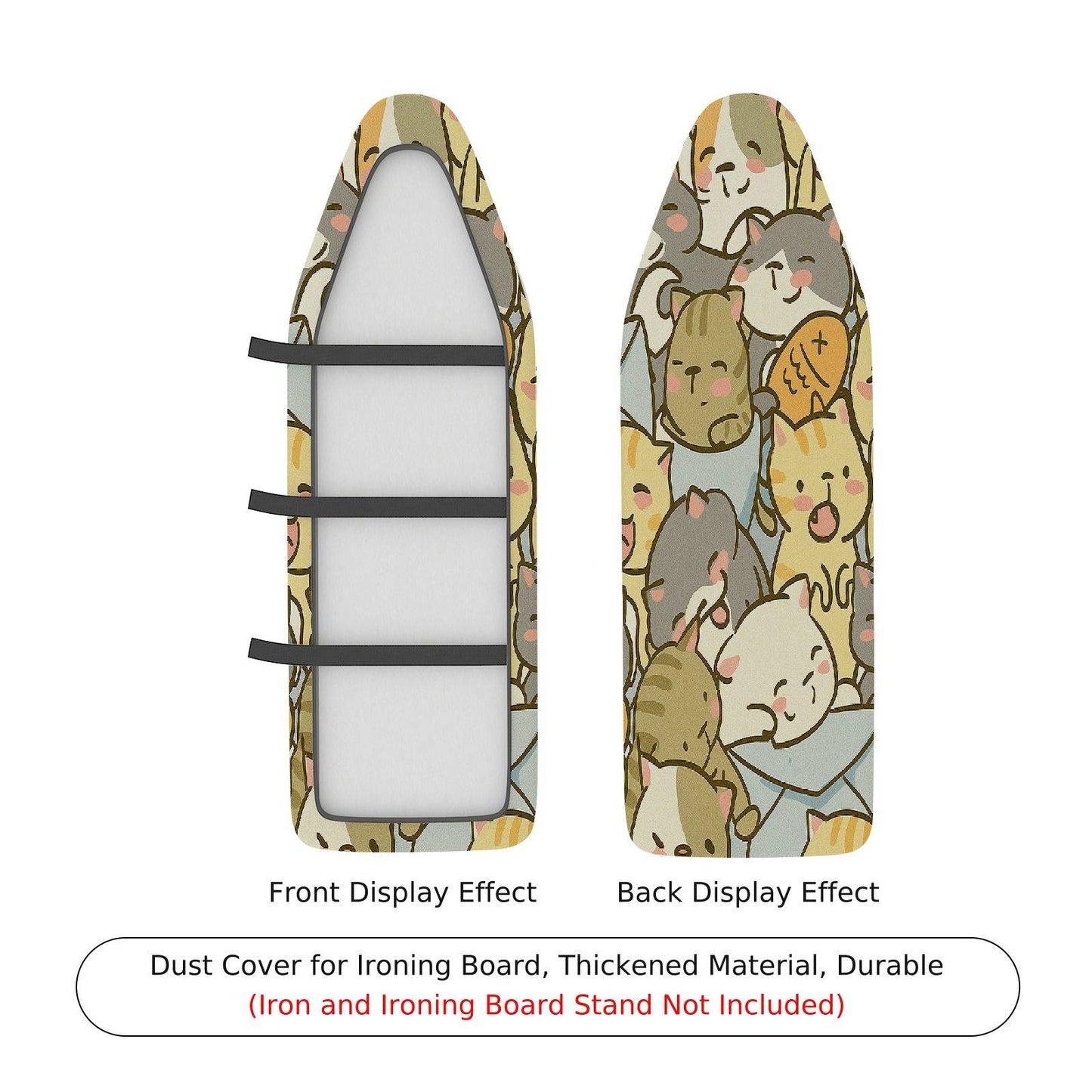 1-Piece Animals Cute Colorful Ironing Board Cover, Universal Size, Without Board