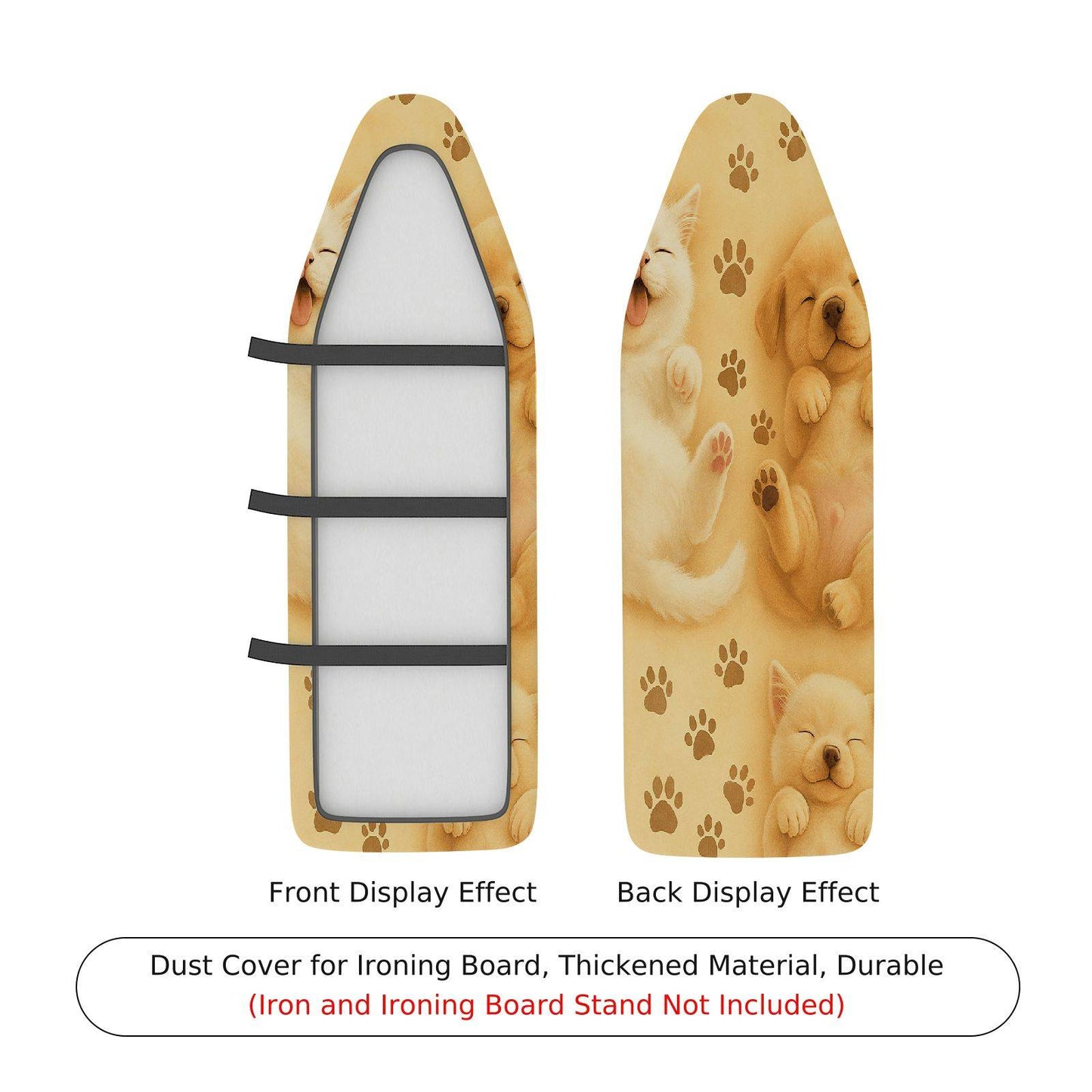 1-Piece Puppy Paw Print Sleeping Dogs Cute Ironing Board Cover, Universal Size, Without Board