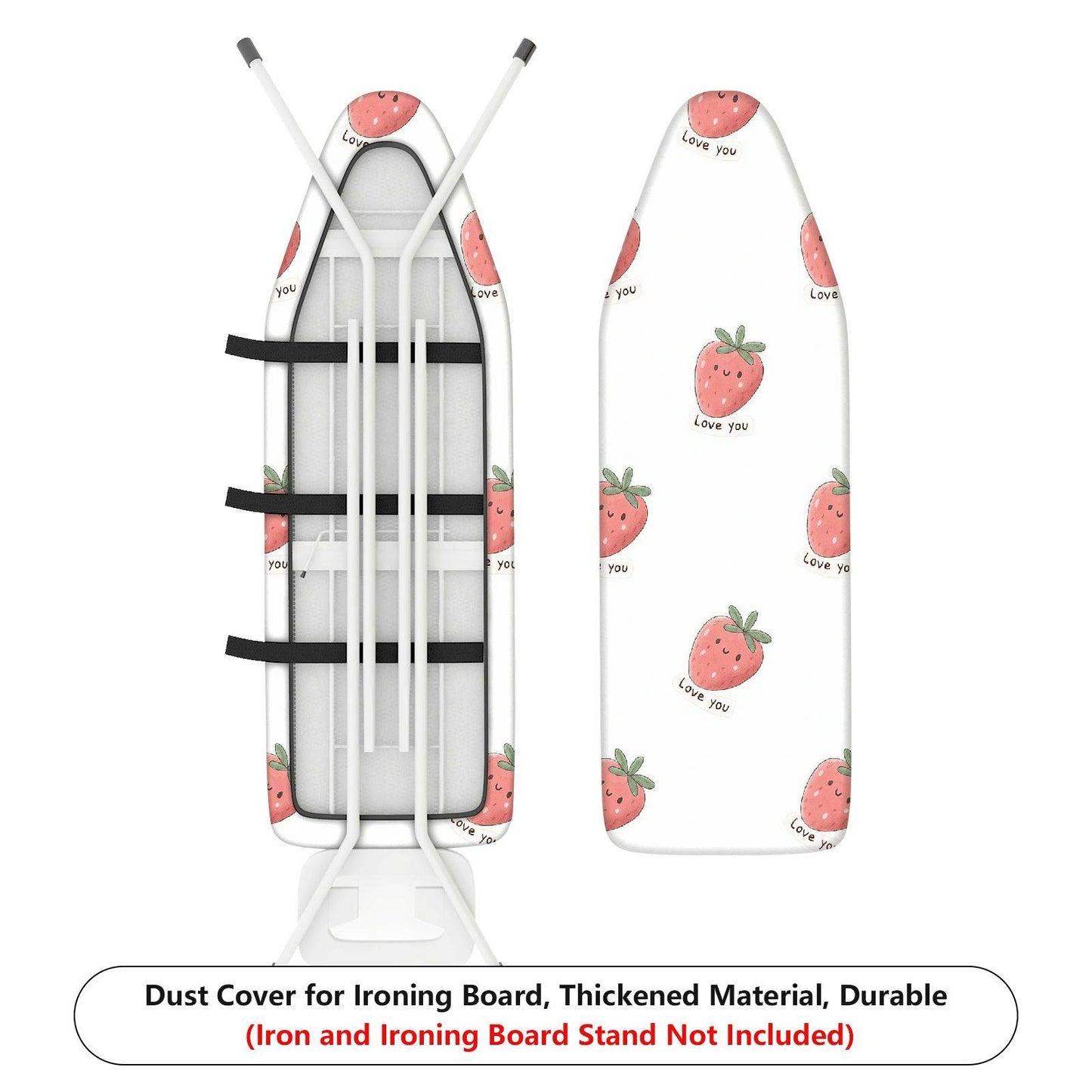 1-Piece Strawberry Print Love Heart Cute Ironing Board Cover, Universal Size, Without Board