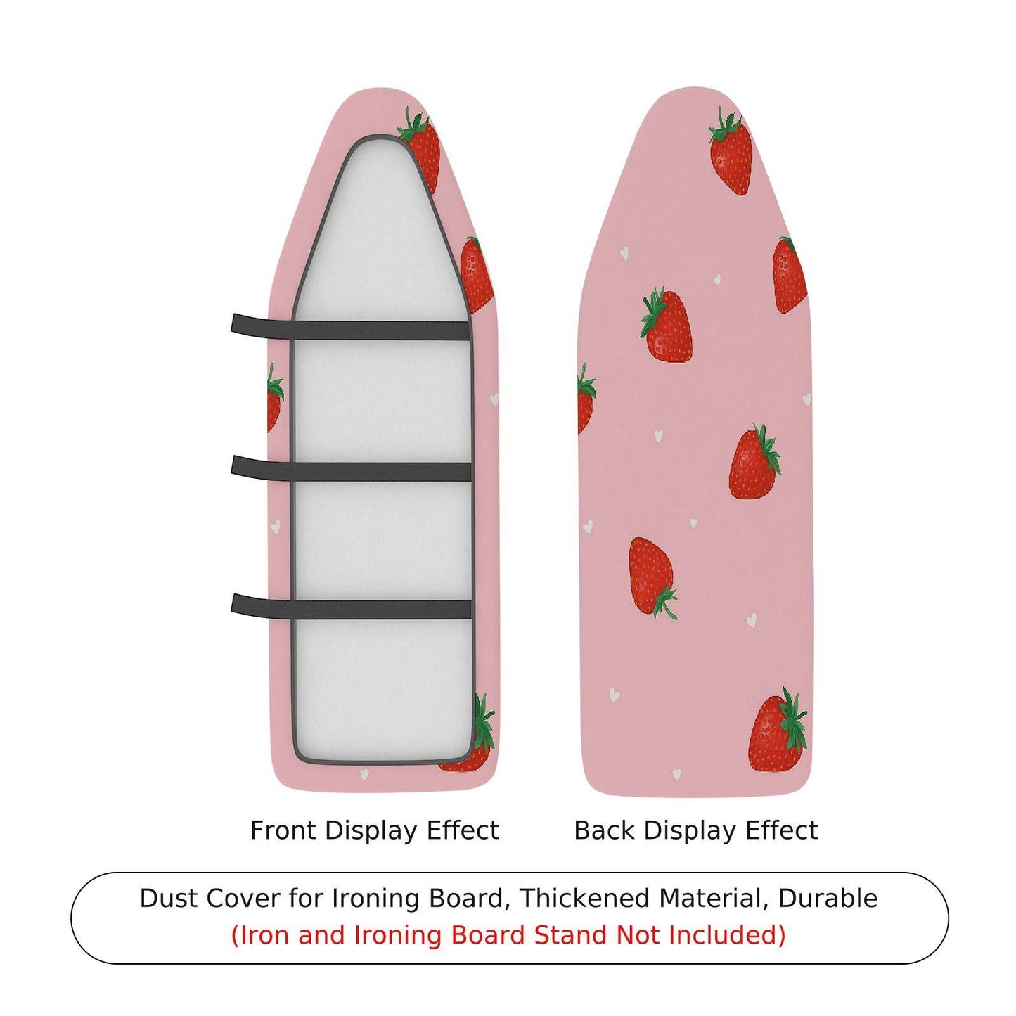 1-Piece Strawberry Pink Cute Ironing Board Cover, Universal Size, Without Board