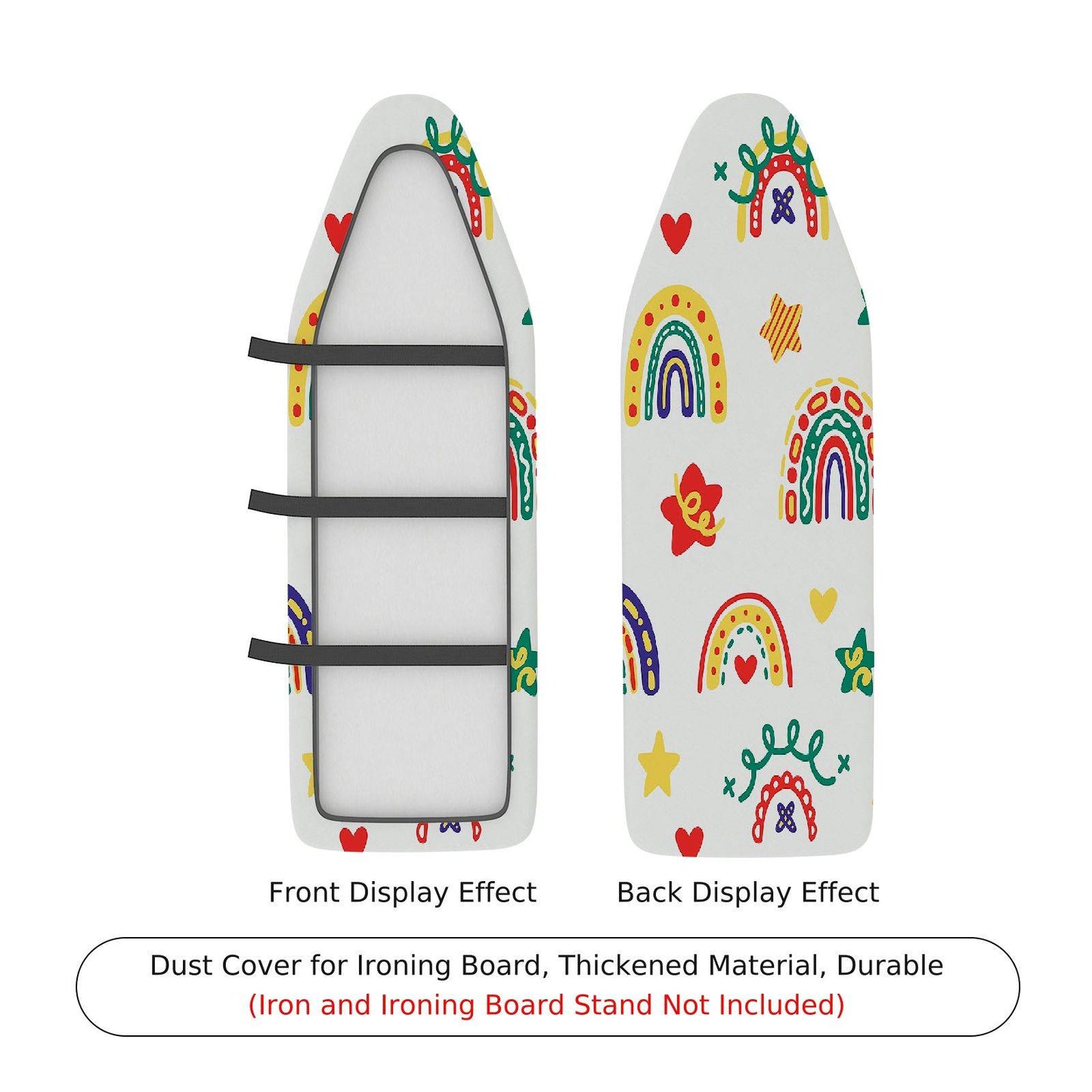 1-Piece Rainbow Star Heart Ironing Board Cover, Universal Size, Without Board