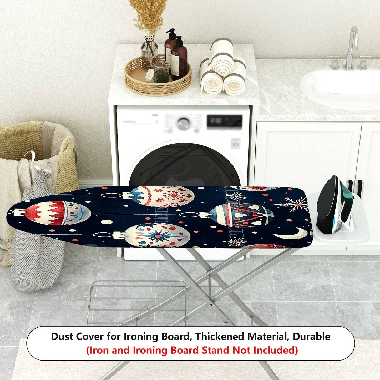 1-Piece Christmas Ornament Ball Snowflake Ironing Board Cover, Universal Size, Without Board