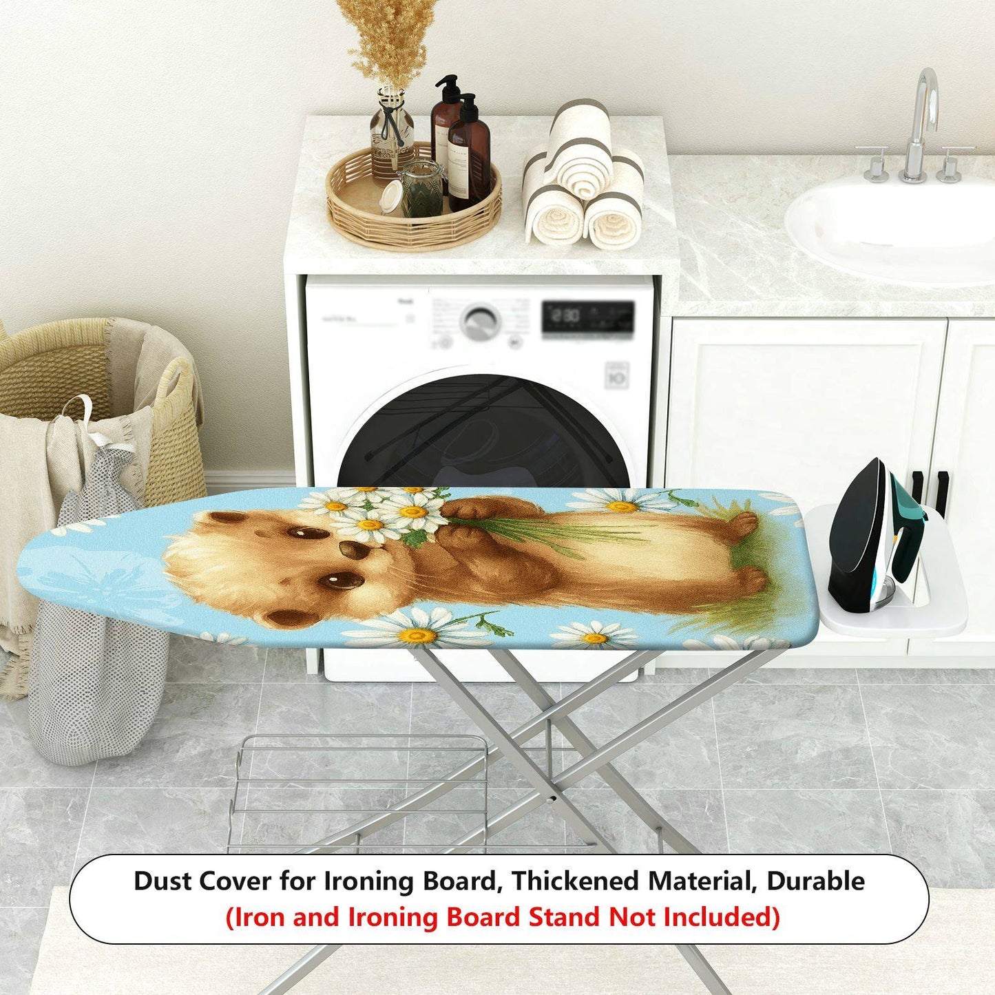 1-Piece Cute Flower Animal Ironing Board Cover, Universal Size, Without Board