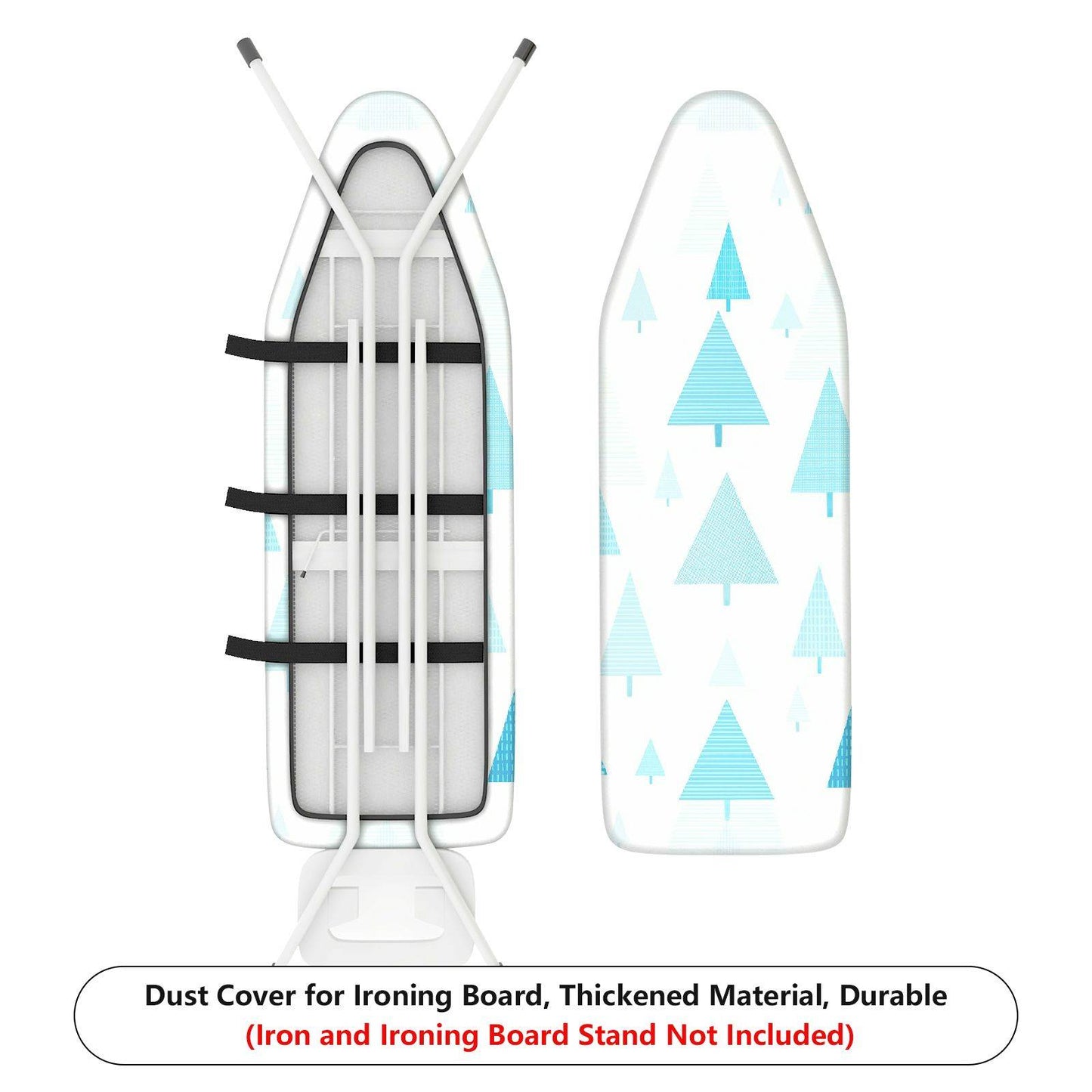 1-Piece Christmas Tree Geometric White Ironing Board Cover, Universal Size, Without Board