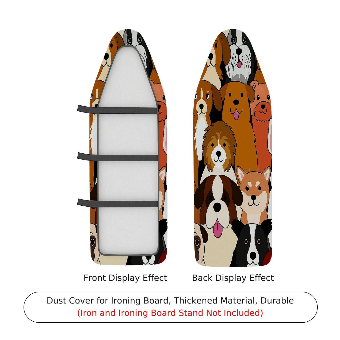 1-Piece Dogs Cute Ironing Board Cover, Universal Size, Without Board