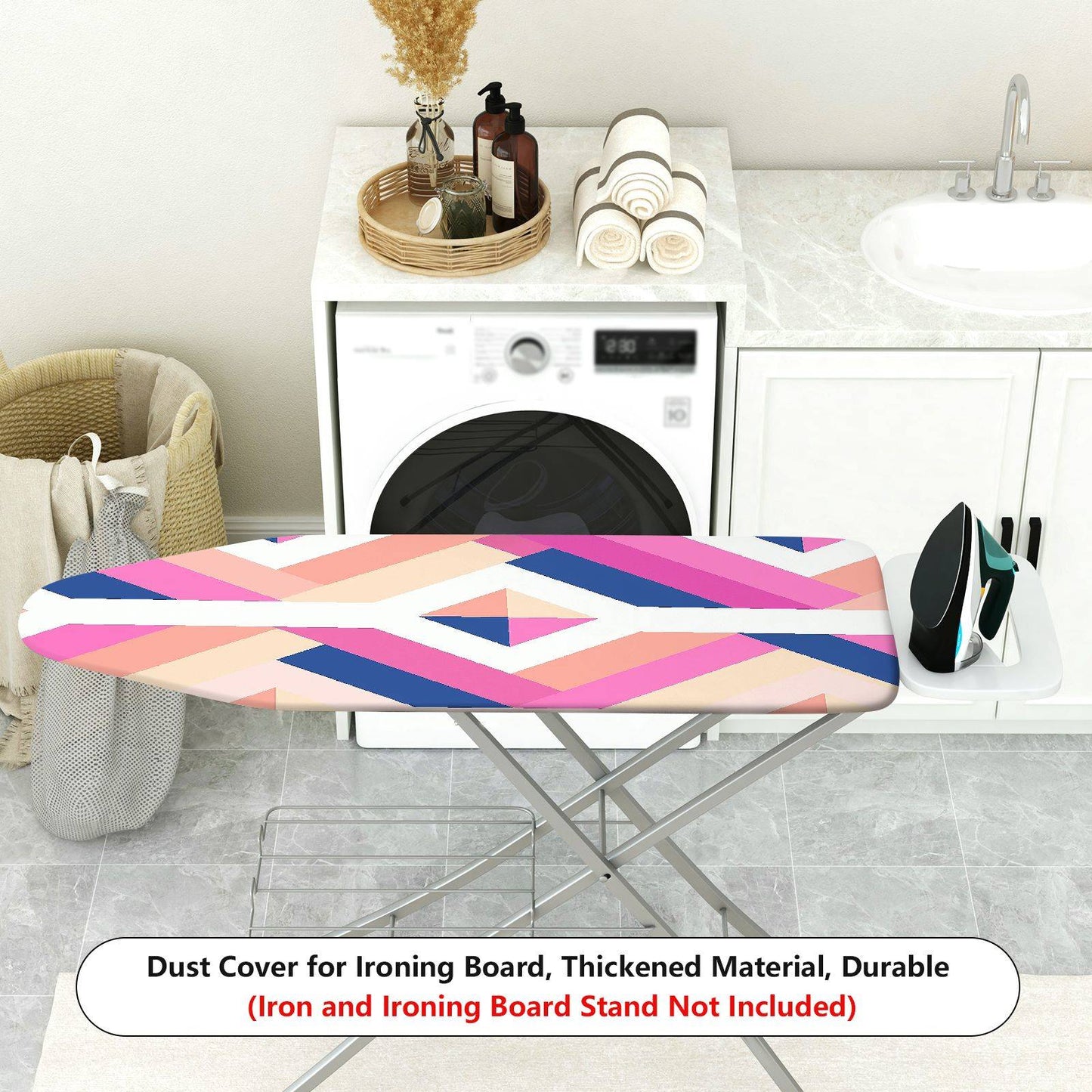 1-Piece Abstract Geometric Colorful Ironing Board Cover, Universal Size, Without Board