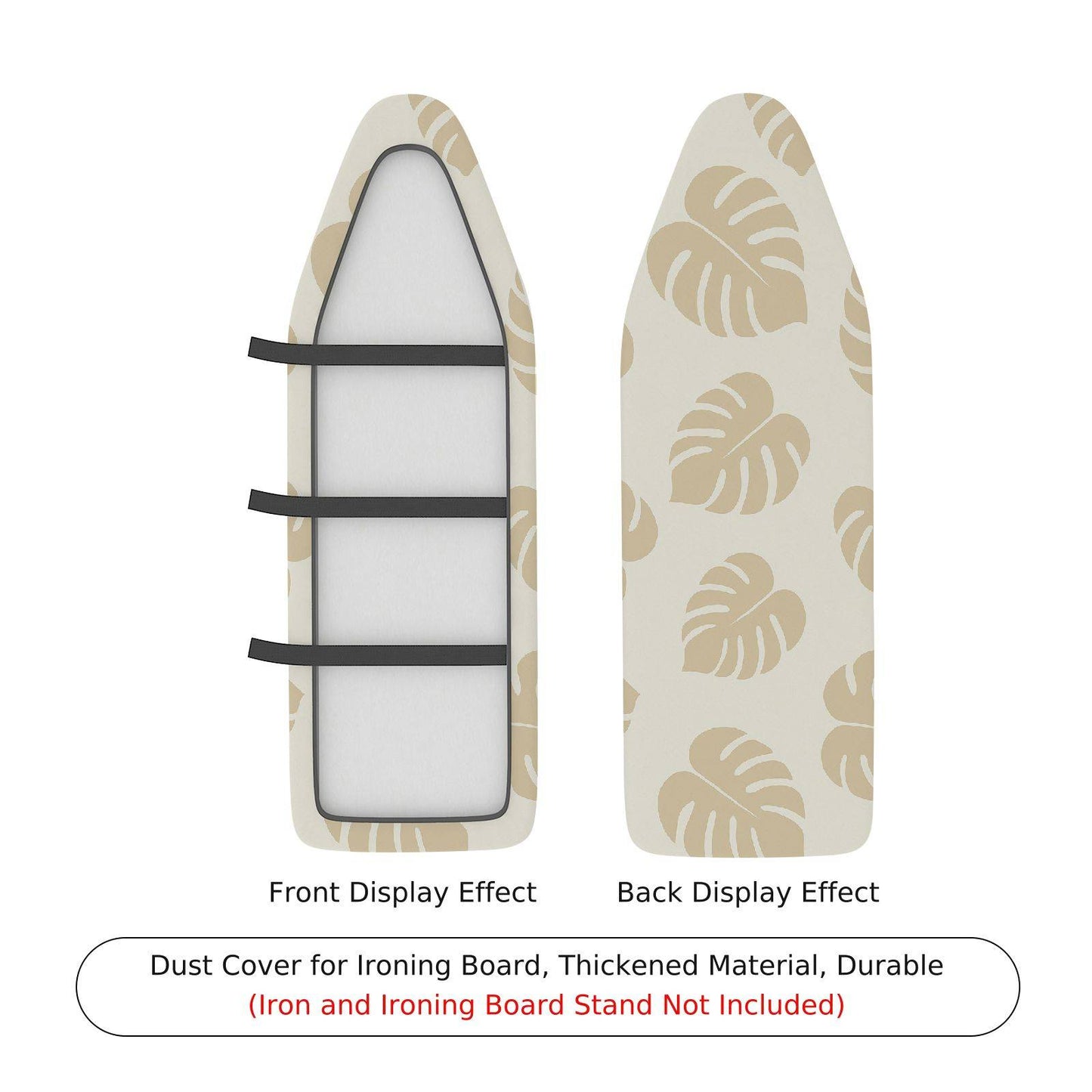 1-Piece Tropical Leaf Beige Pattern Ironing Board Cover, Universal Size, Without Board