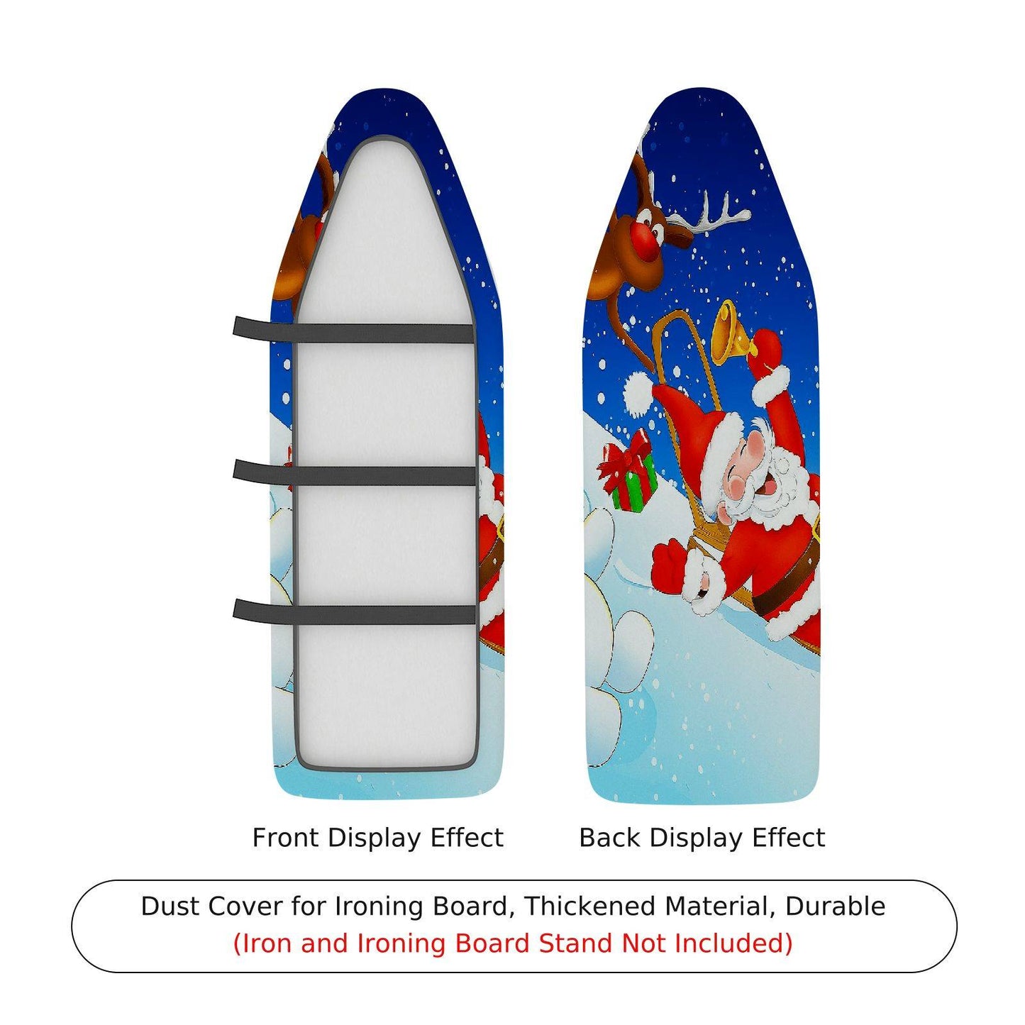 1-Piece Christmas Santa Reindeer Snow Ironing Board Cover, Universal Size, Without Board