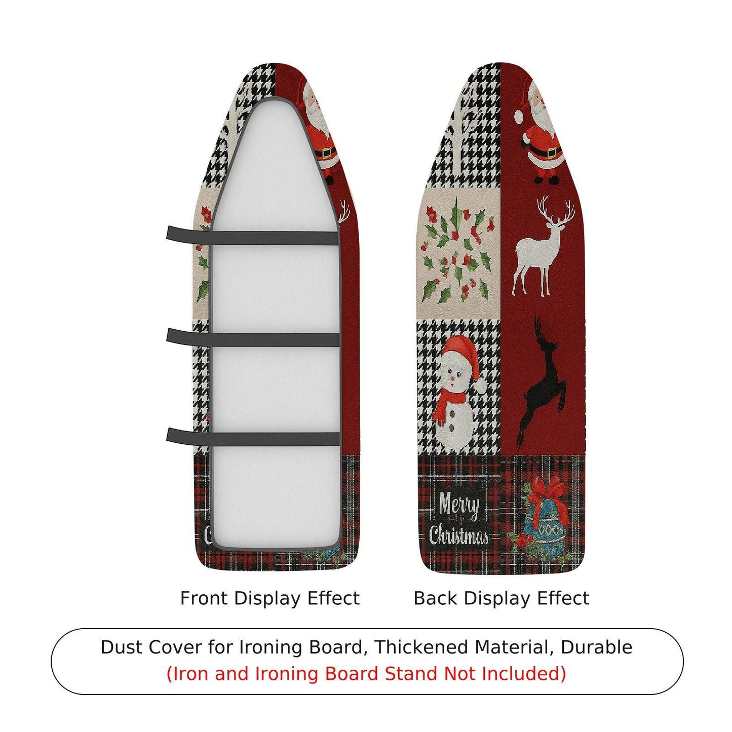 1-Piece Christmas Reindeer Snowman Ironing Board Cover, Universal Size, Without Board
