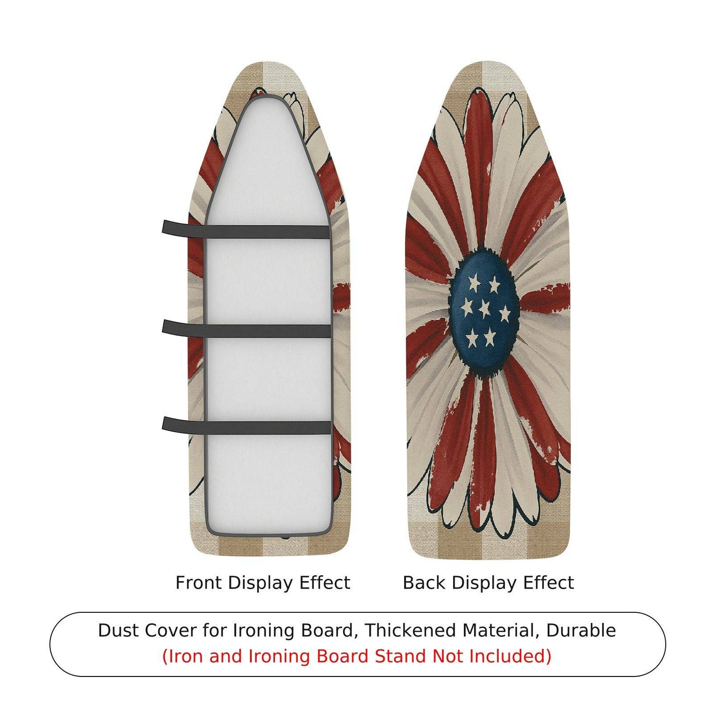 1-Piece American Star Flower Red Ironing Board Cover, Universal Size, Without Board