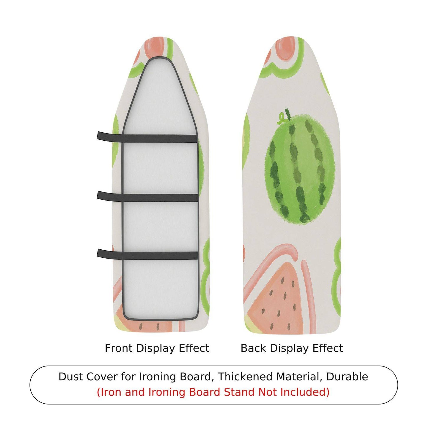 1-Piece Watermelon Fruit Pattern Green Pink Ironing Board Cover, Universal Size, Without Board