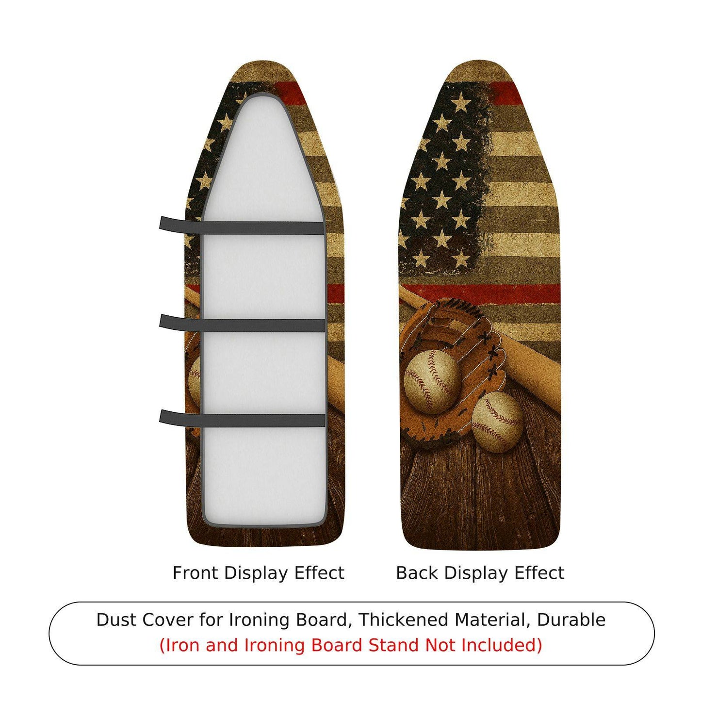 1-Piece American Flag Baseball Glove Sports Ironing Board Cover, Universal Size, Without Board